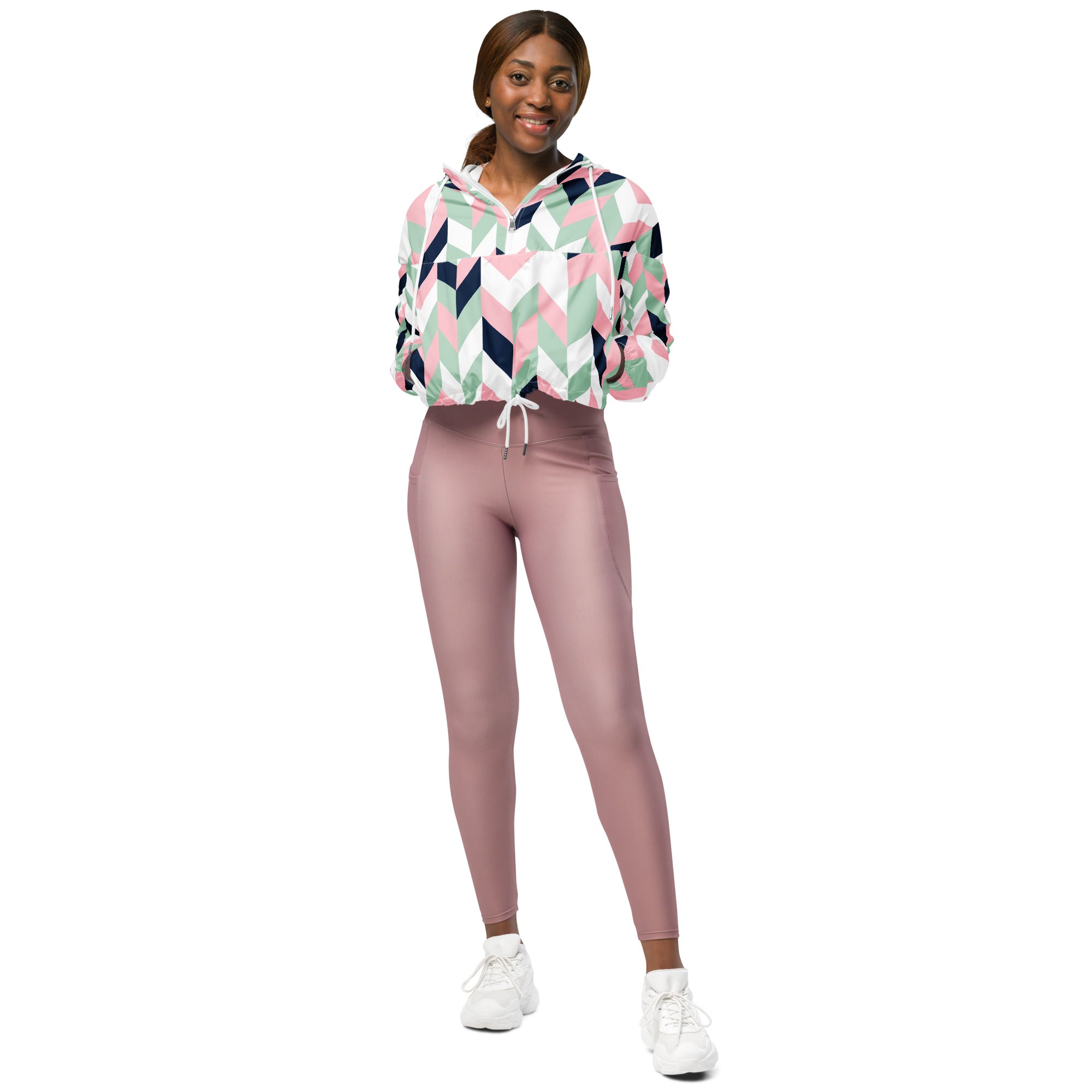 Women’s cropped windbreaker Chevron