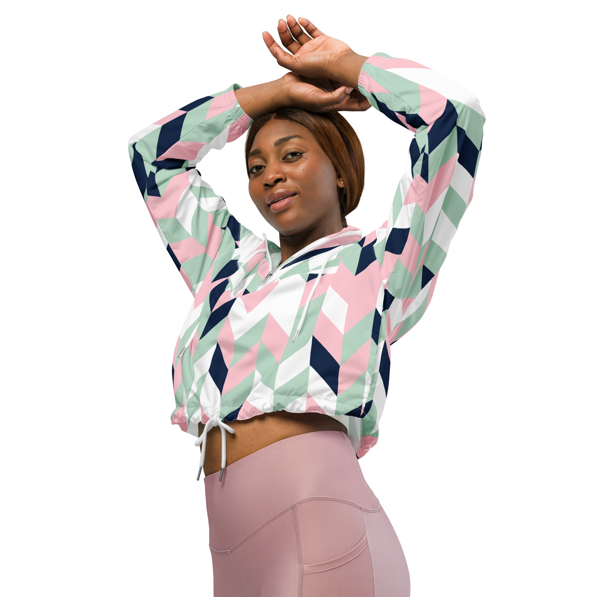 Women’s cropped windbreaker Chevron