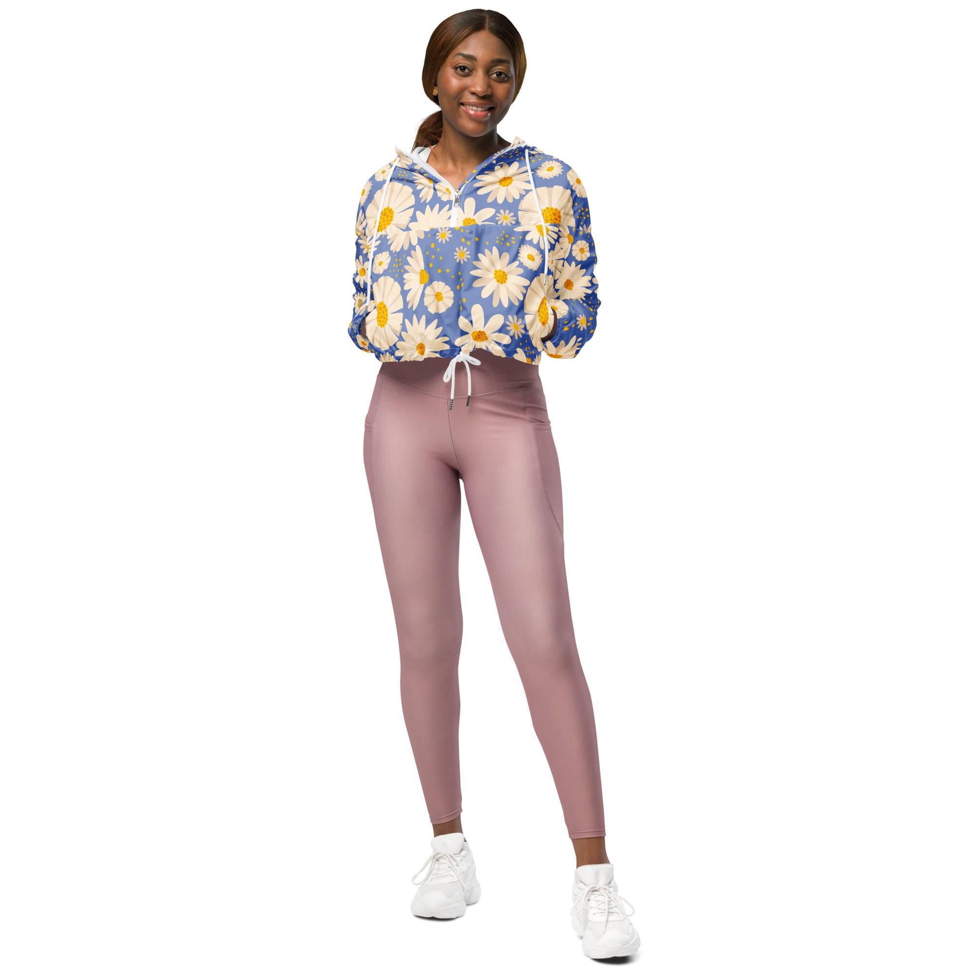 Women’s cropped windbreaker Daisies