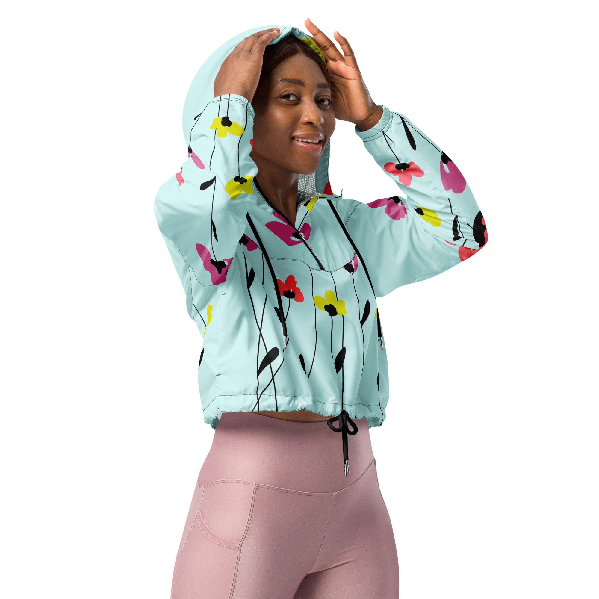 Women’s cropped windbreaker Floral I