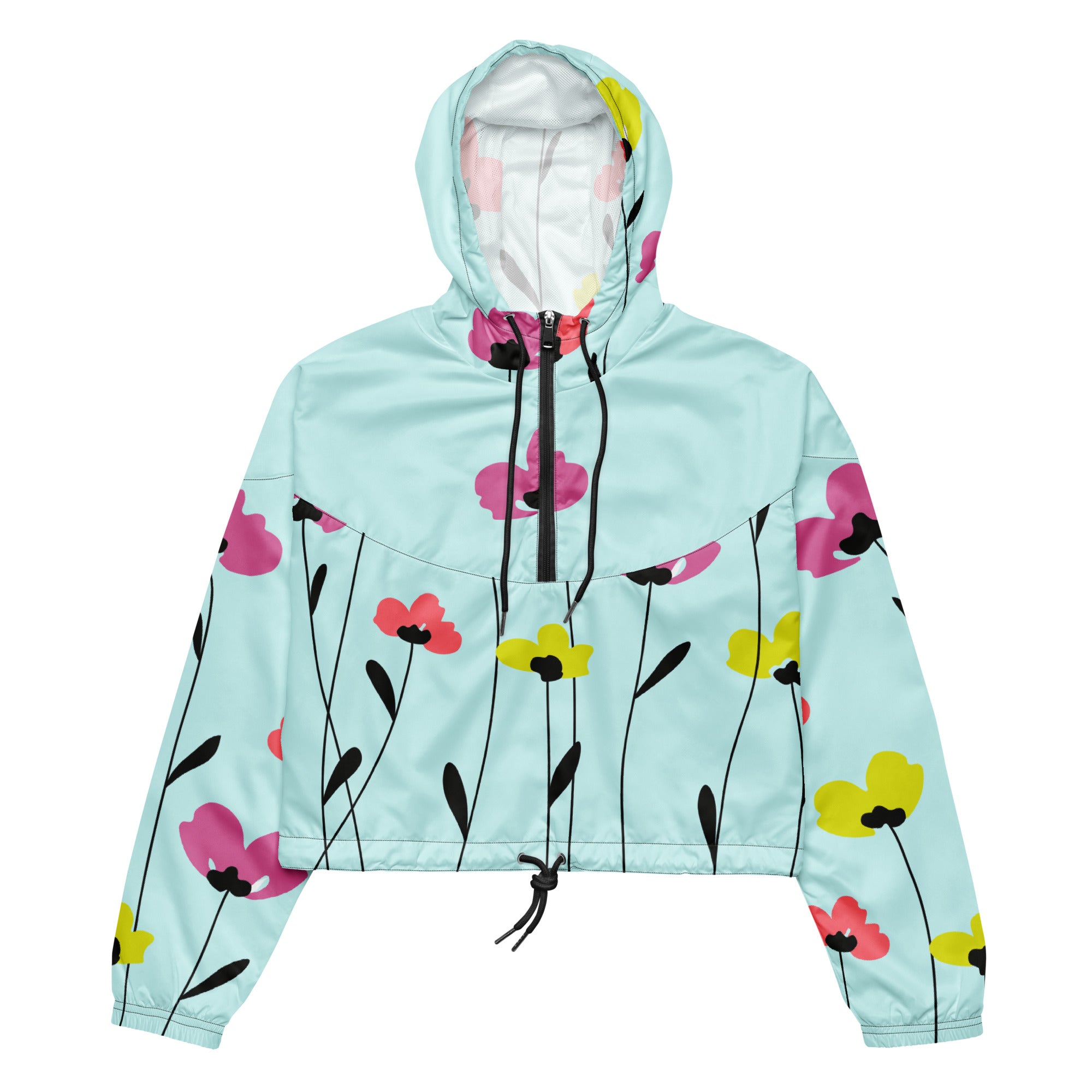 Women’s cropped windbreaker Floral I