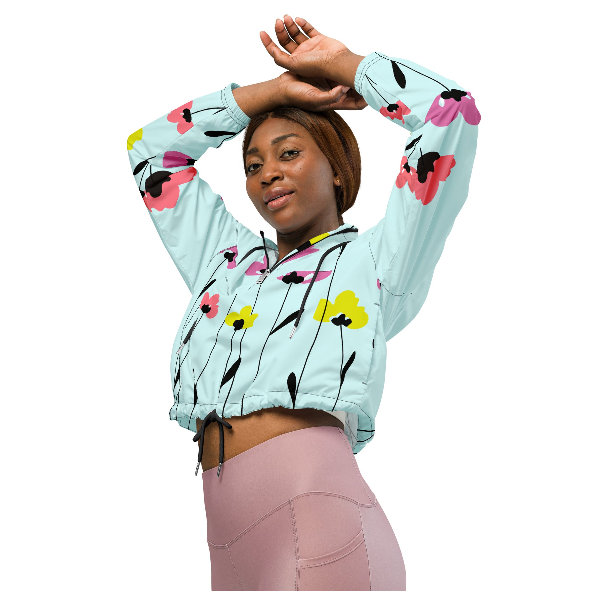 Women’s cropped windbreaker Floral I