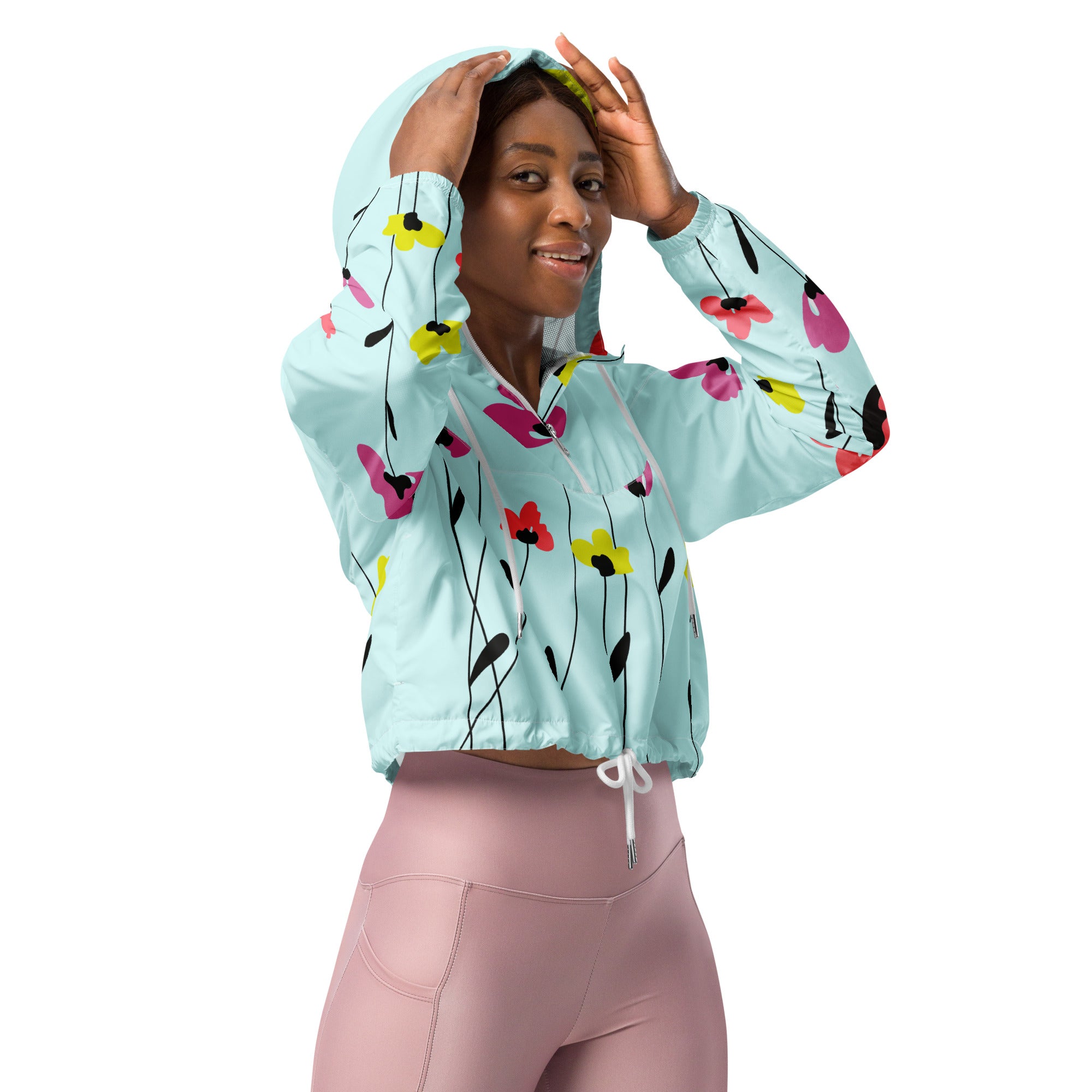Women’s cropped windbreaker Floral I