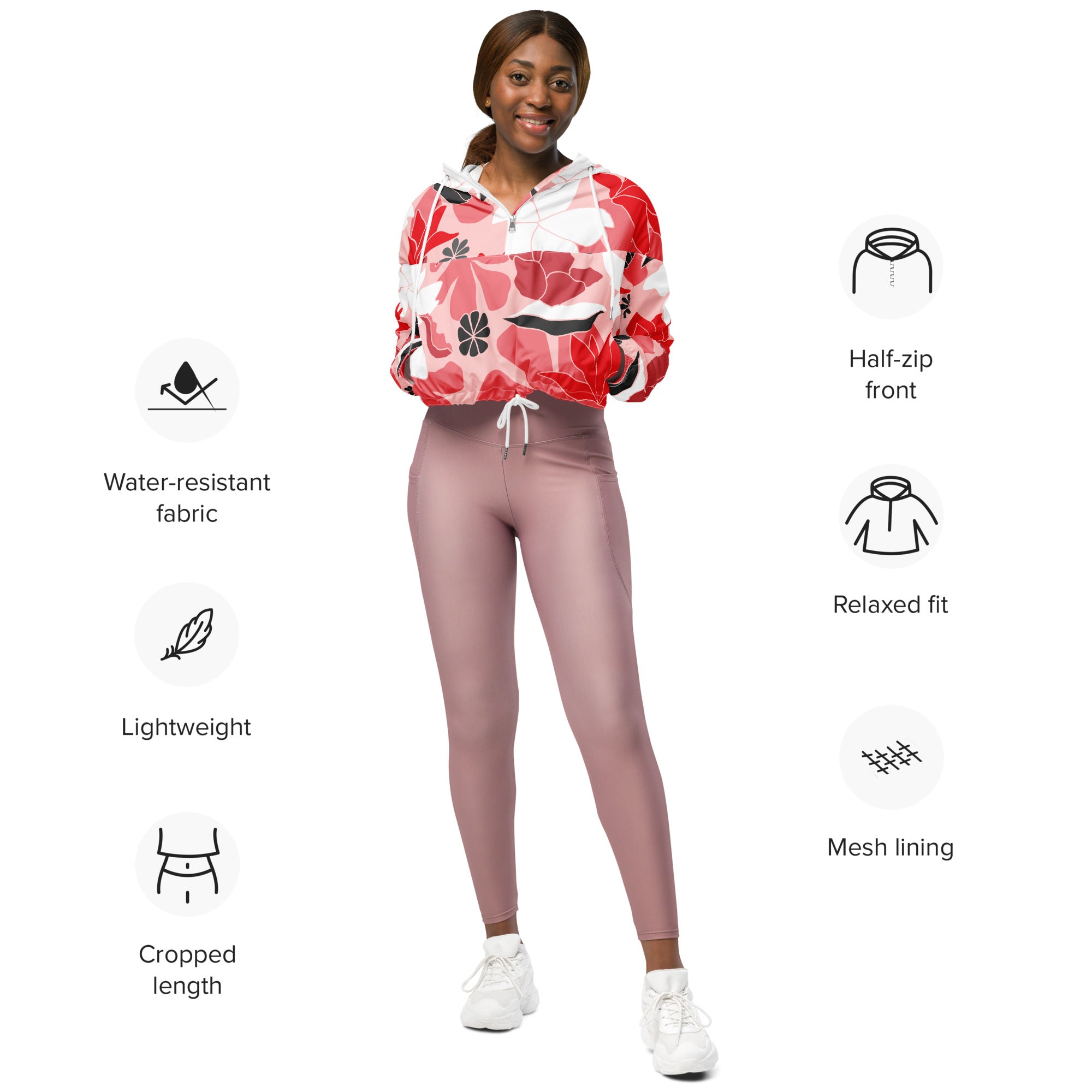 Women’s cropped windbreaker Floral II