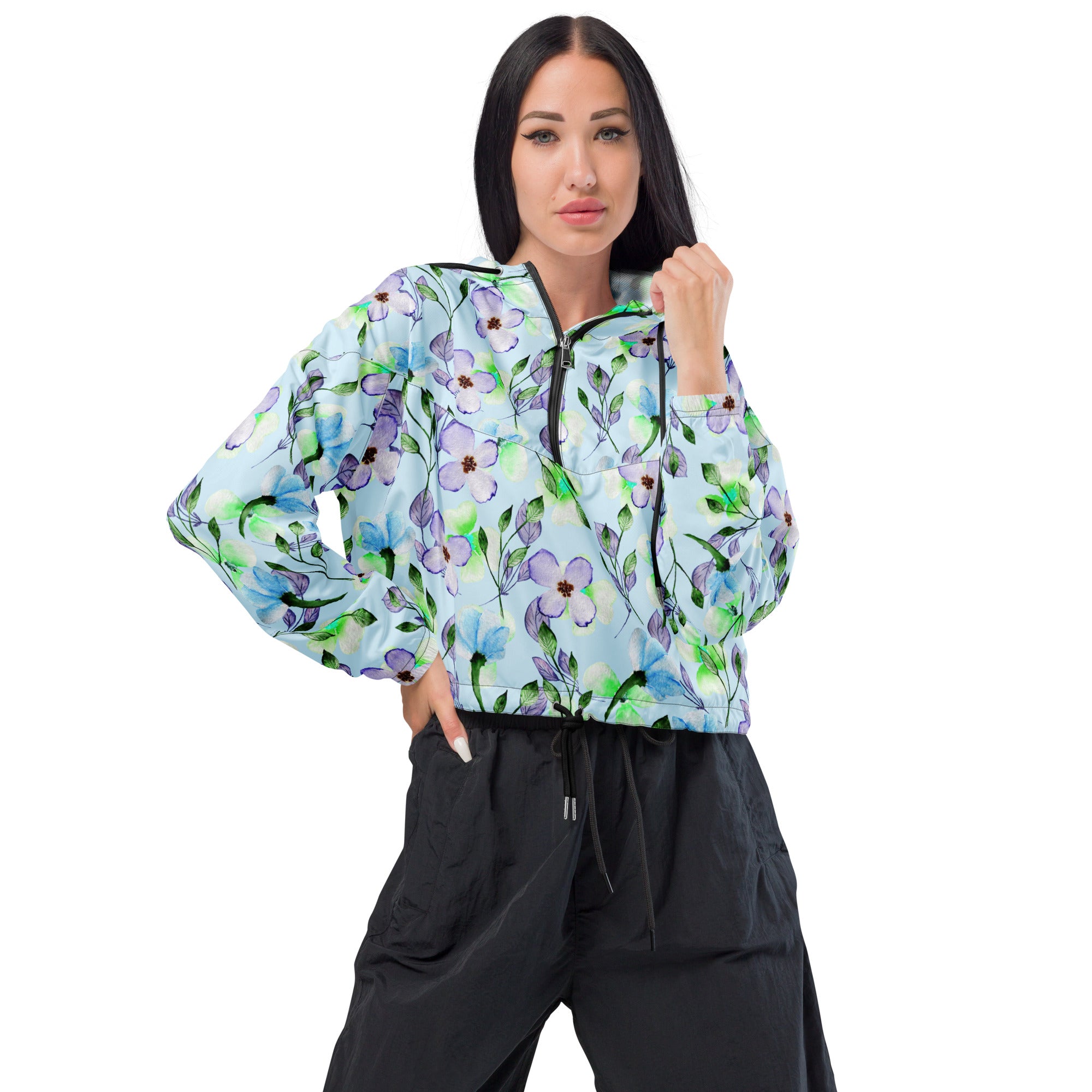 Women’s cropped windbreaker Floral III