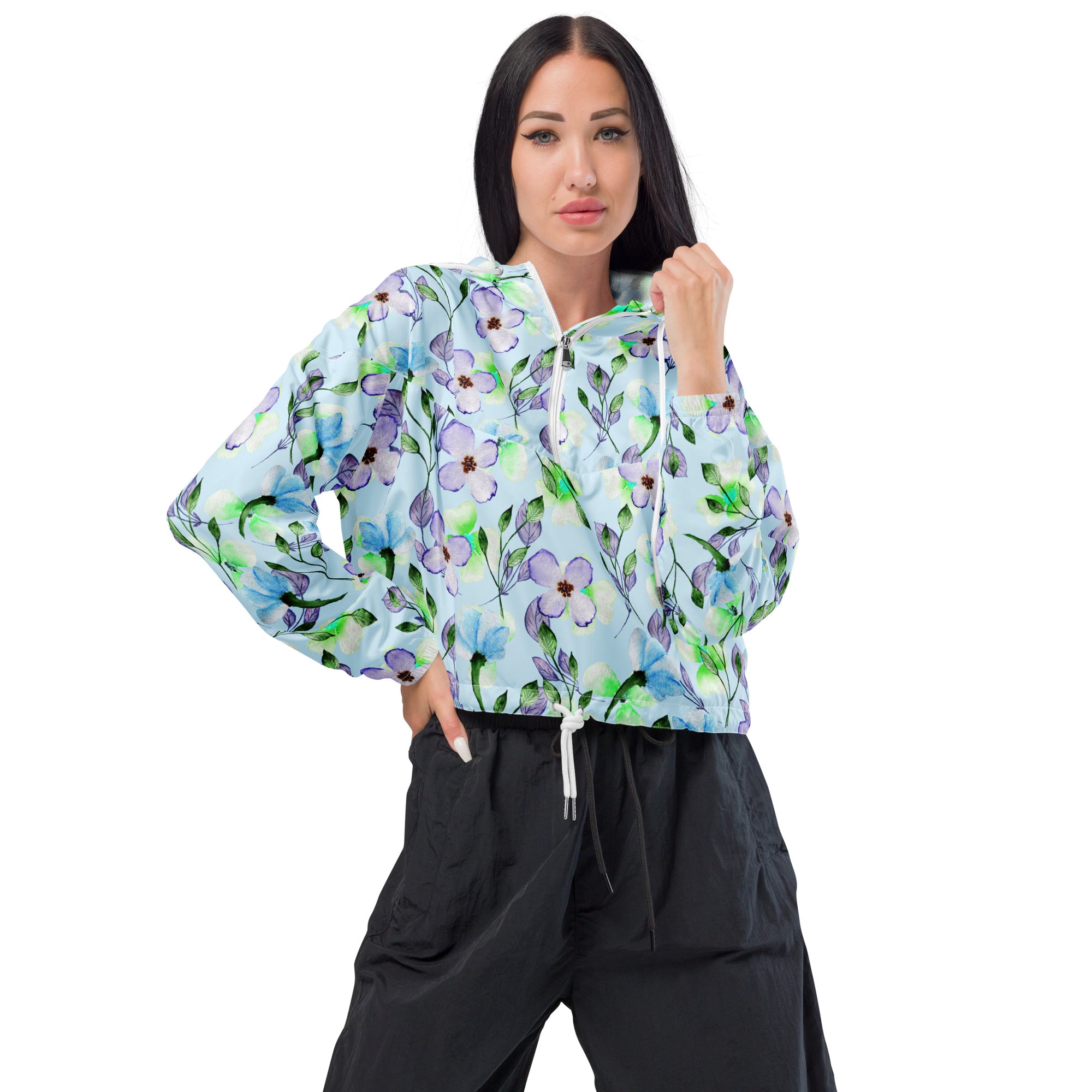 Women’s cropped windbreaker Floral III
