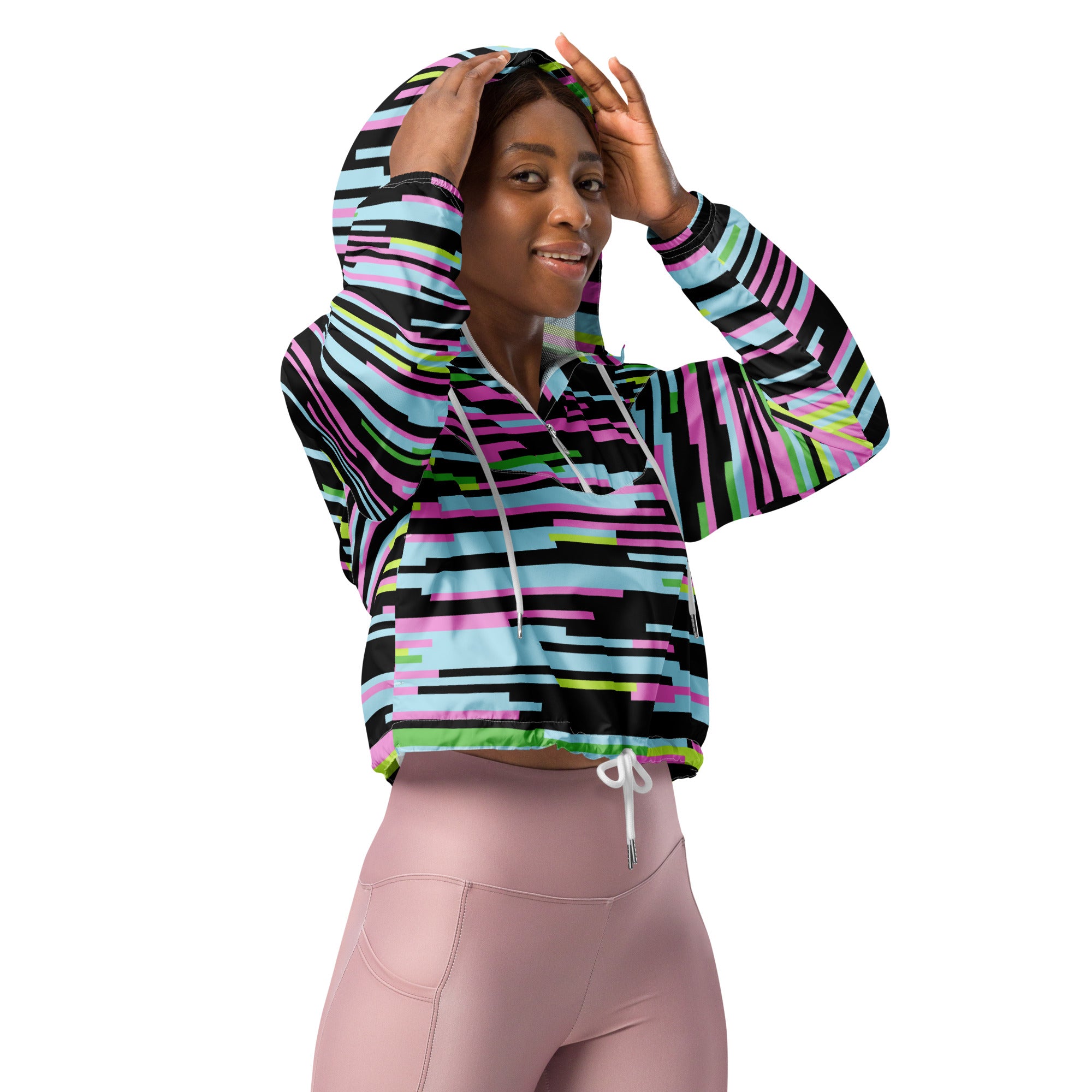 Women’s cropped windbreaker Geometric II
