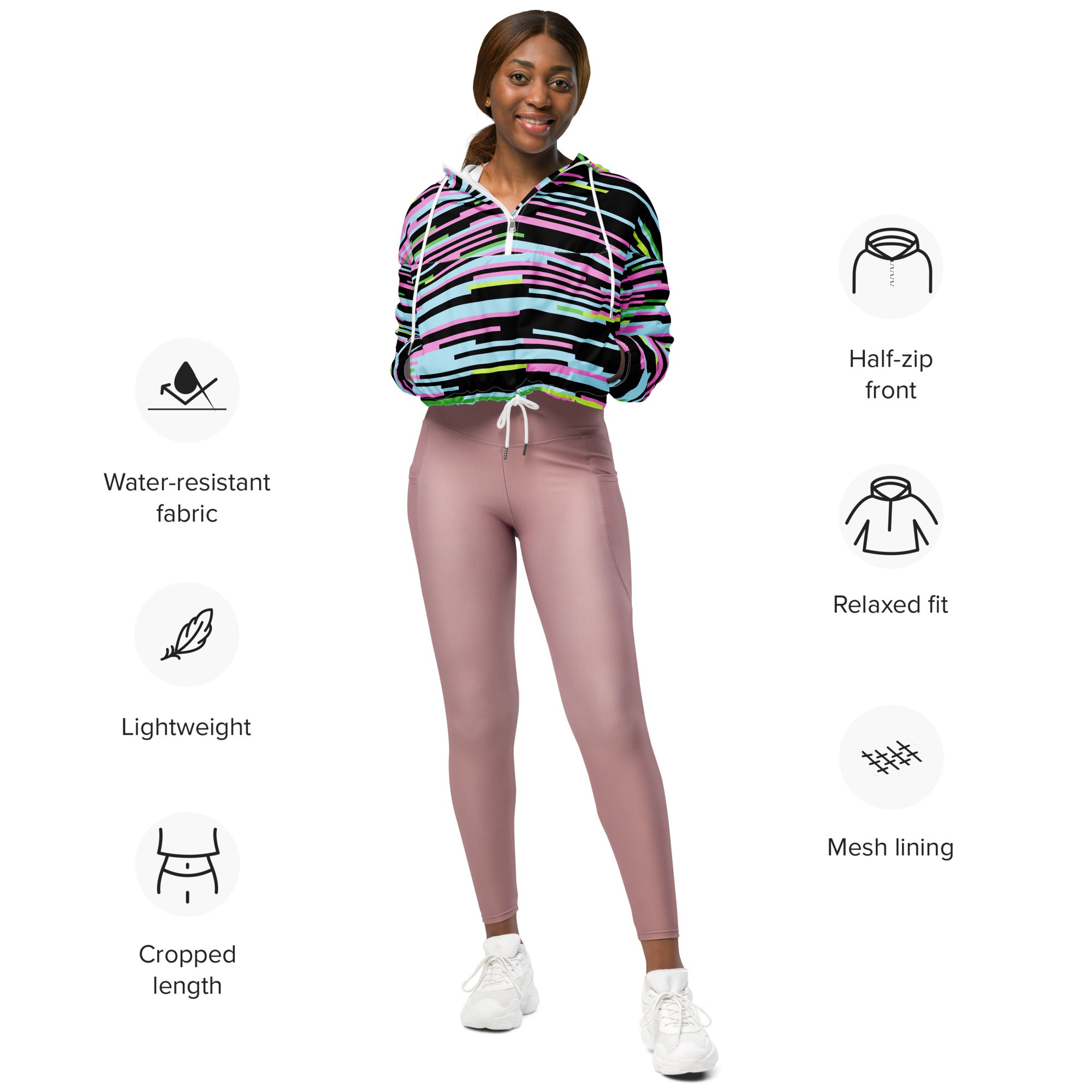 Women’s cropped windbreaker Geometric II