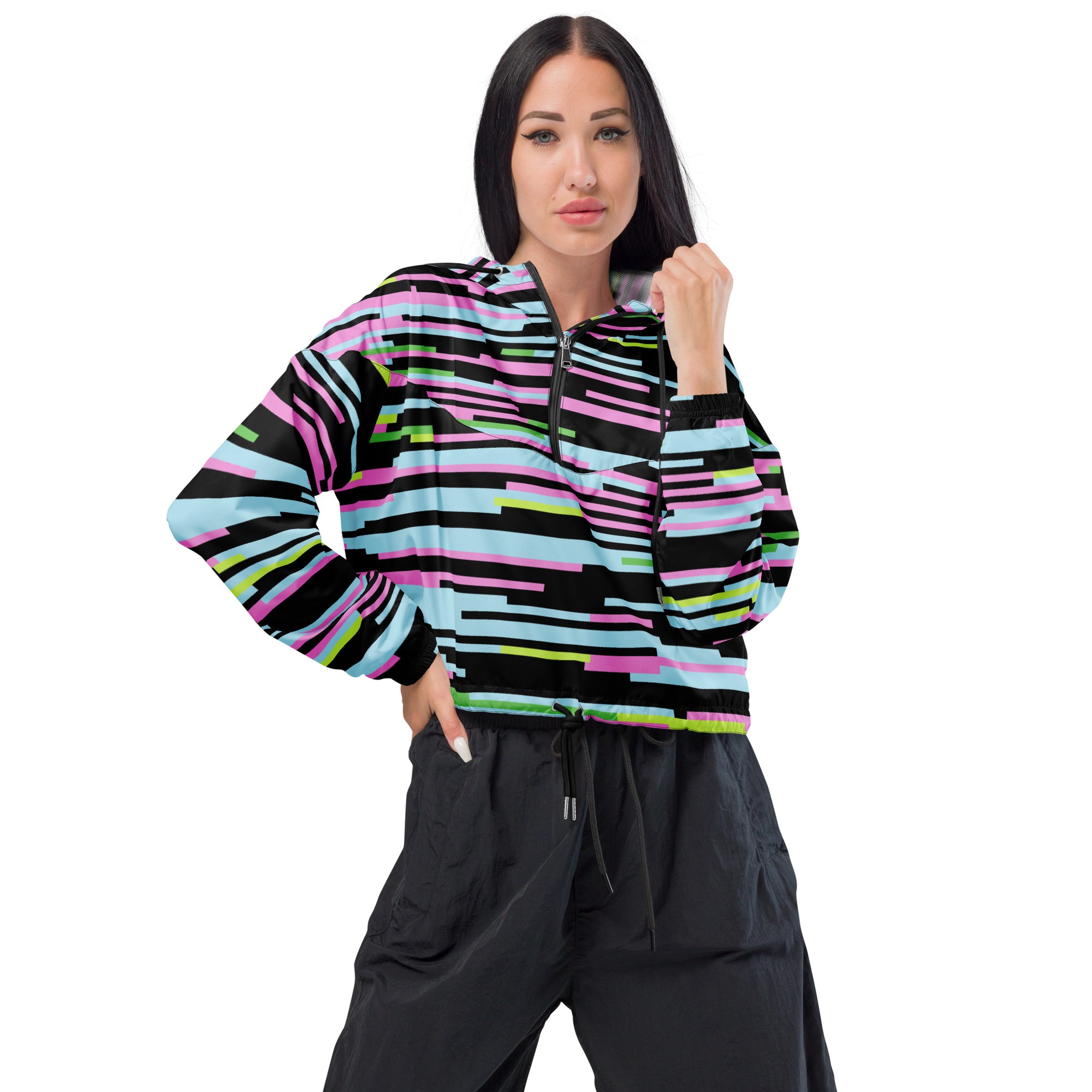 Women’s cropped windbreaker Geometric II