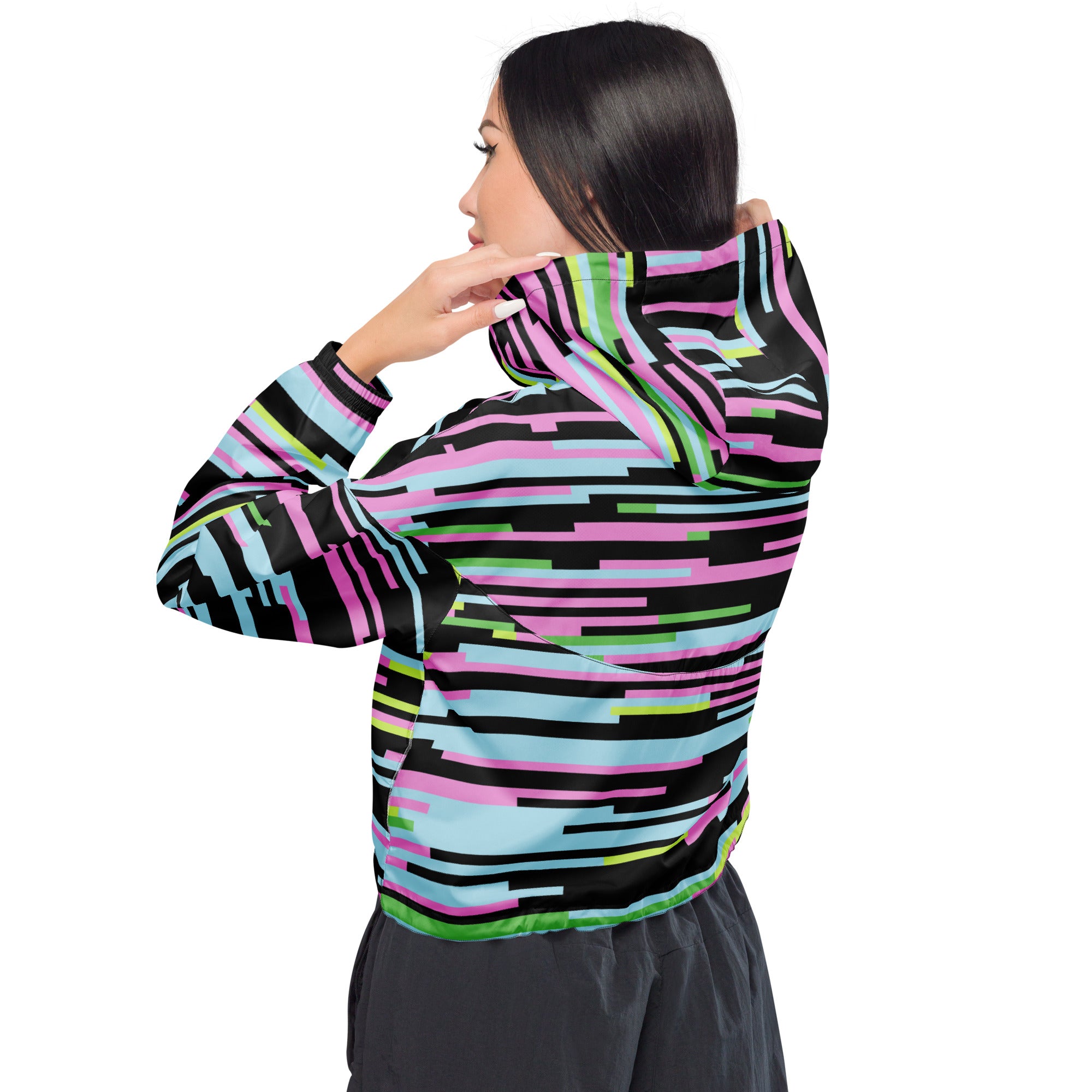 Women’s cropped windbreaker Geometric II