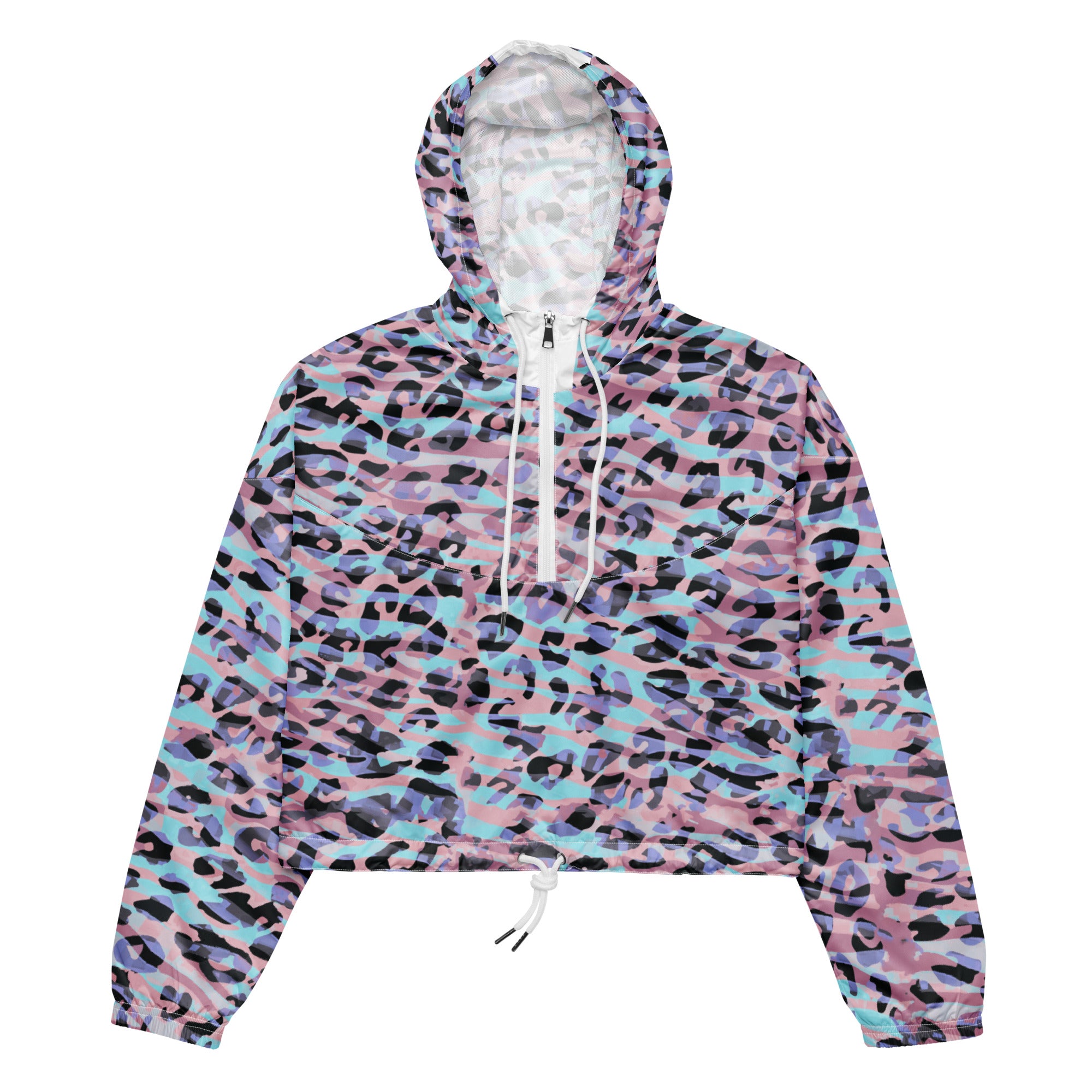Women’s cropped windbreaker Leopard Skin I
