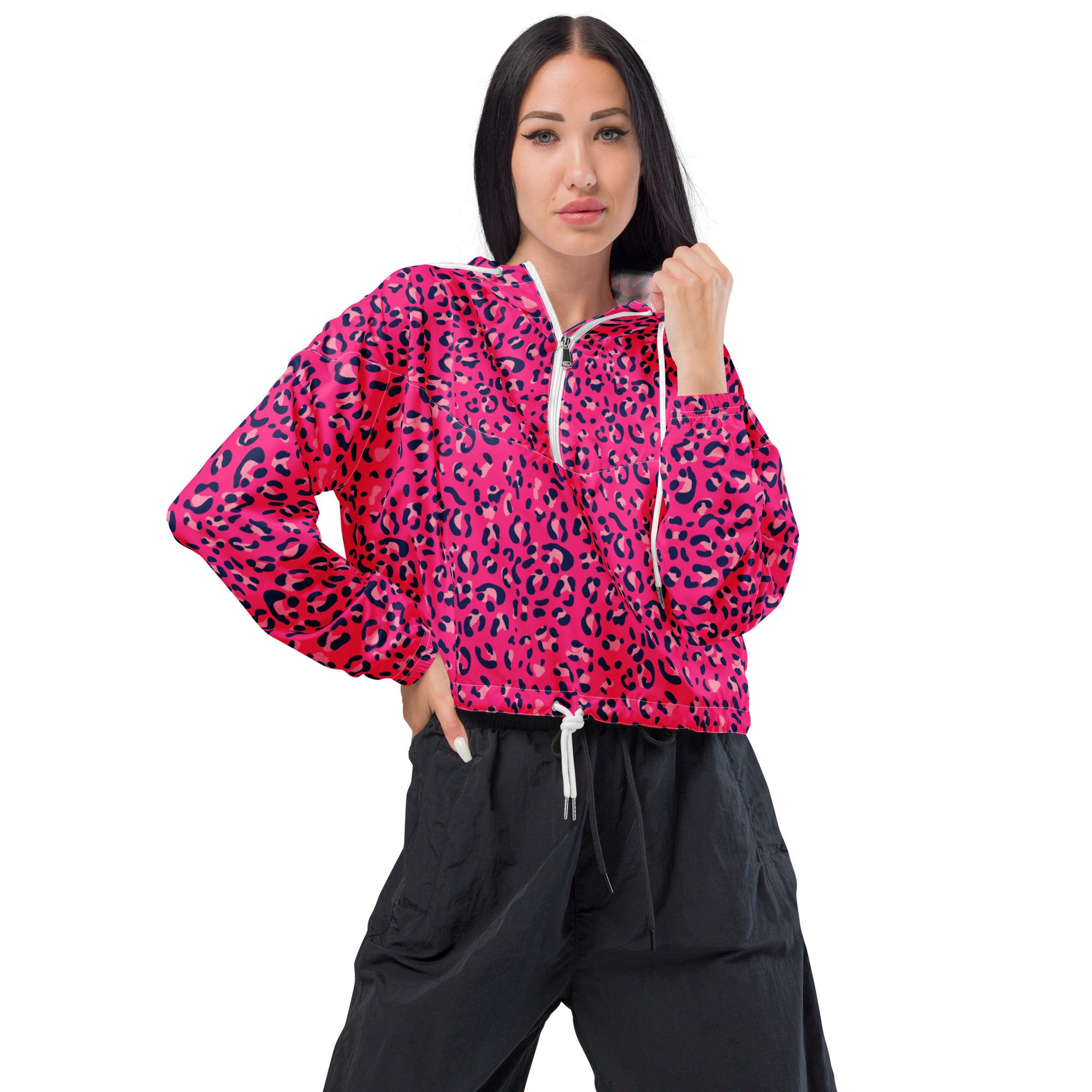 Women’s cropped windbreaker Leopard Skin II