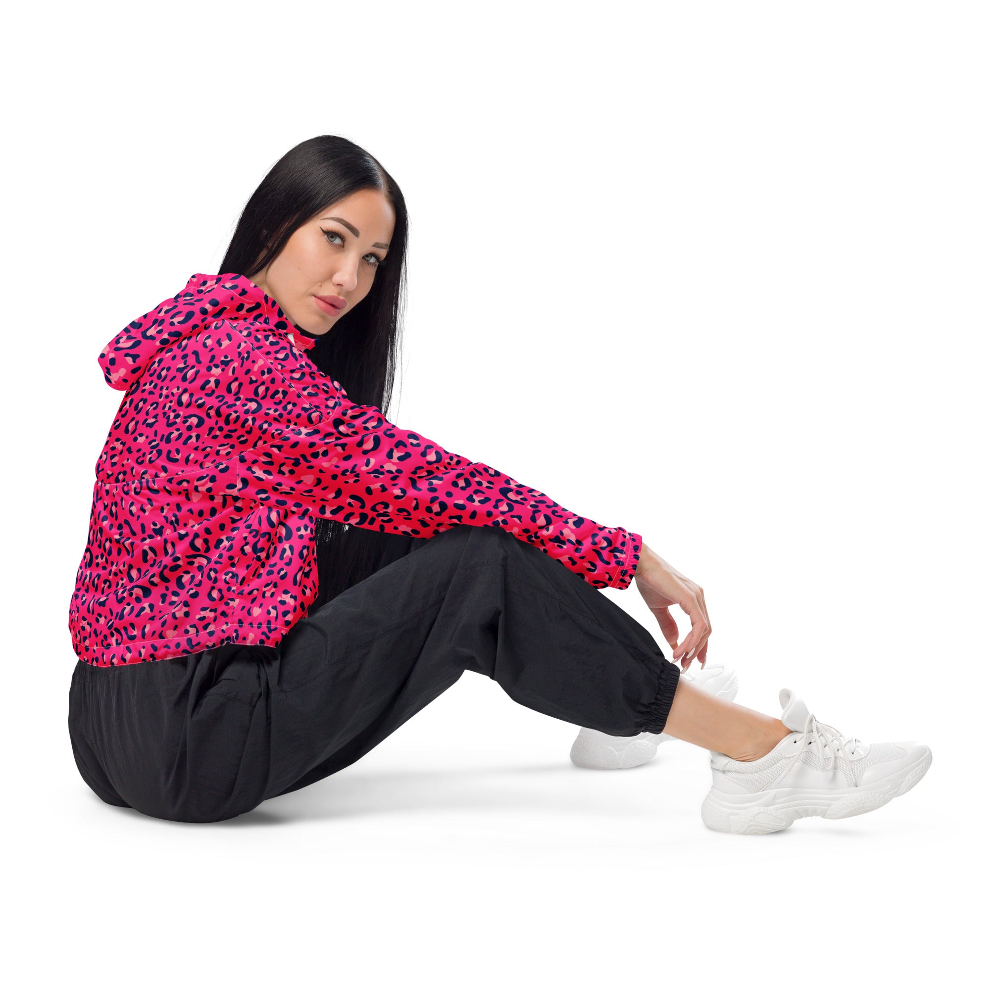Women’s cropped windbreaker Leopard Skin II
