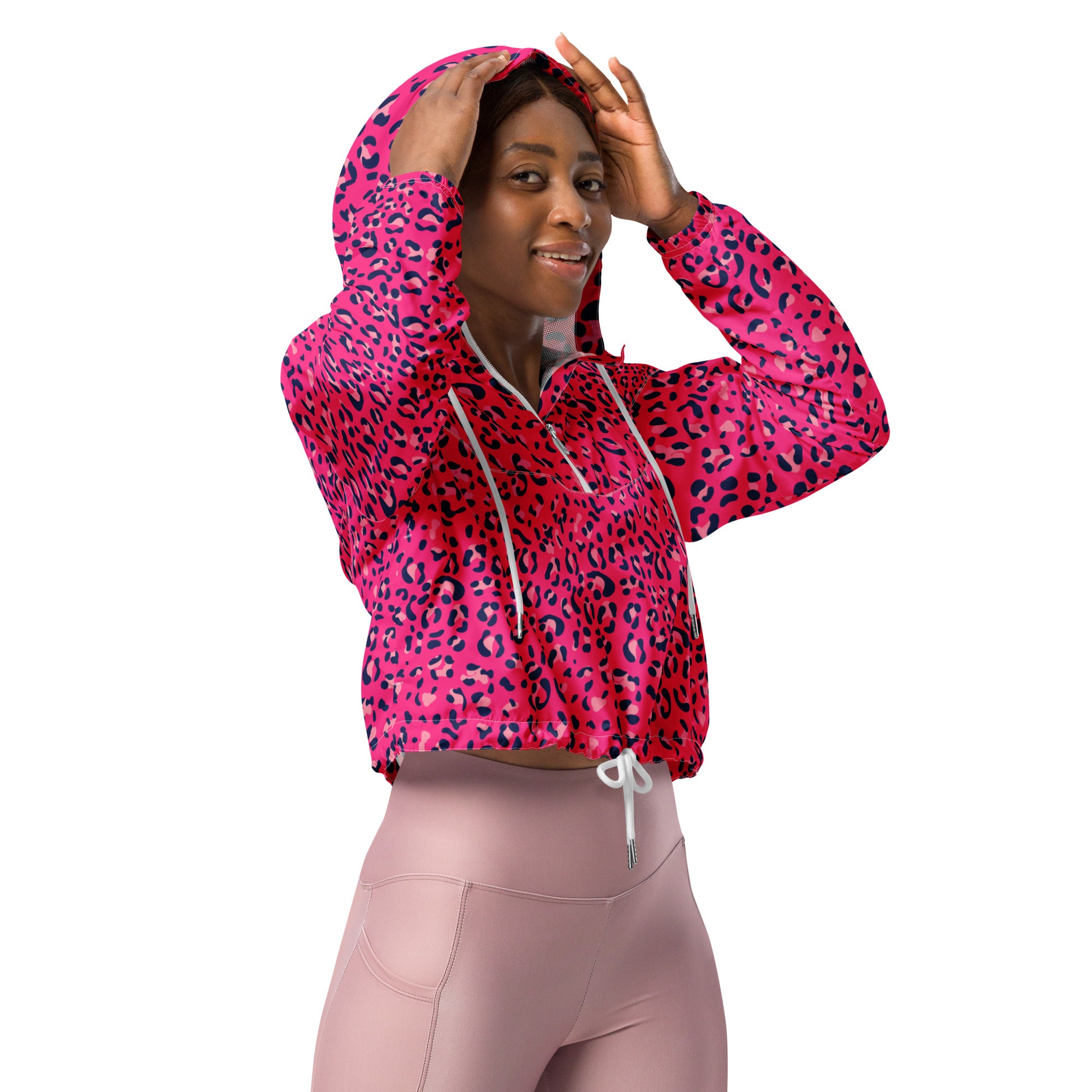 Women’s cropped windbreaker Leopard Skin II