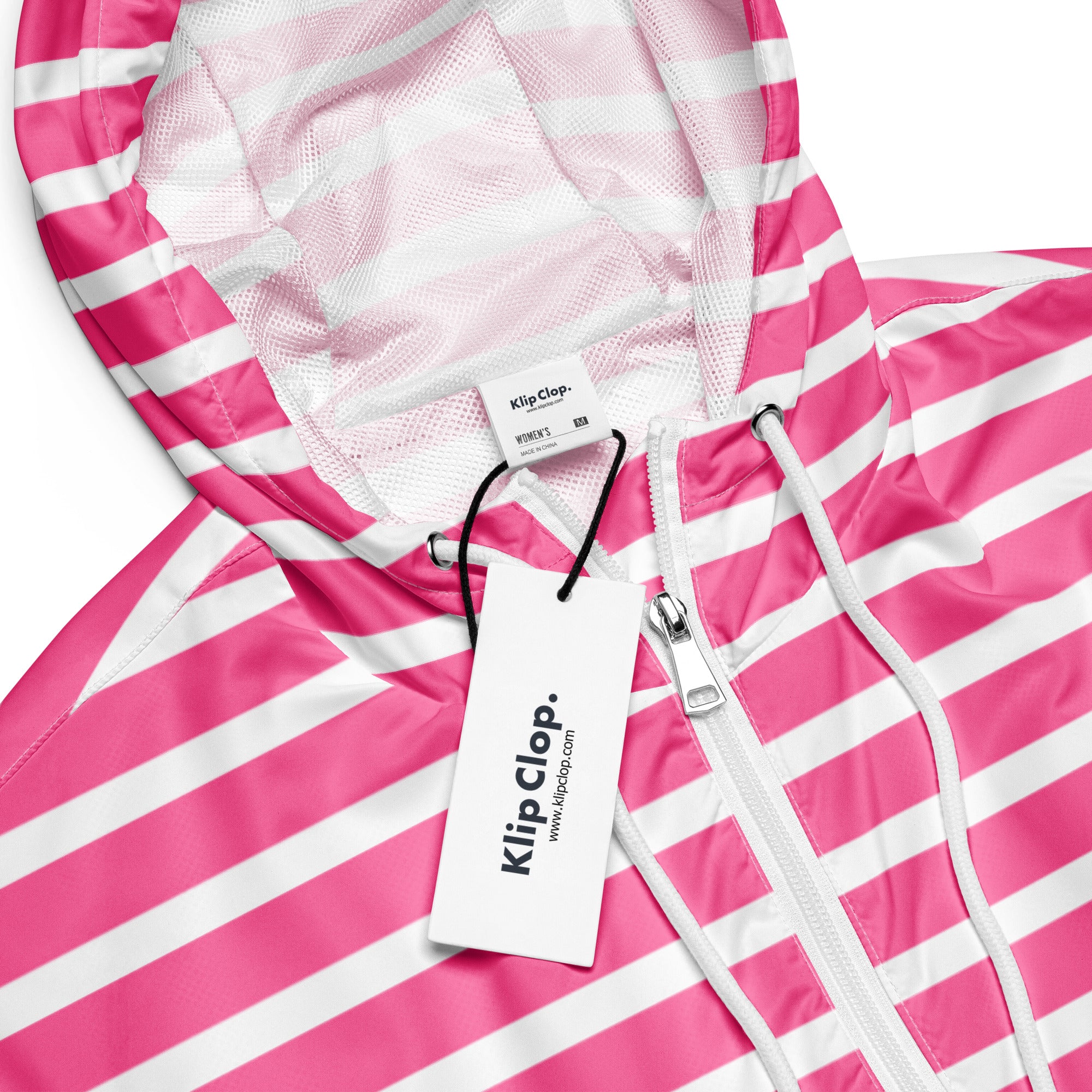 Women’s cropped windbreaker Pink Stripes