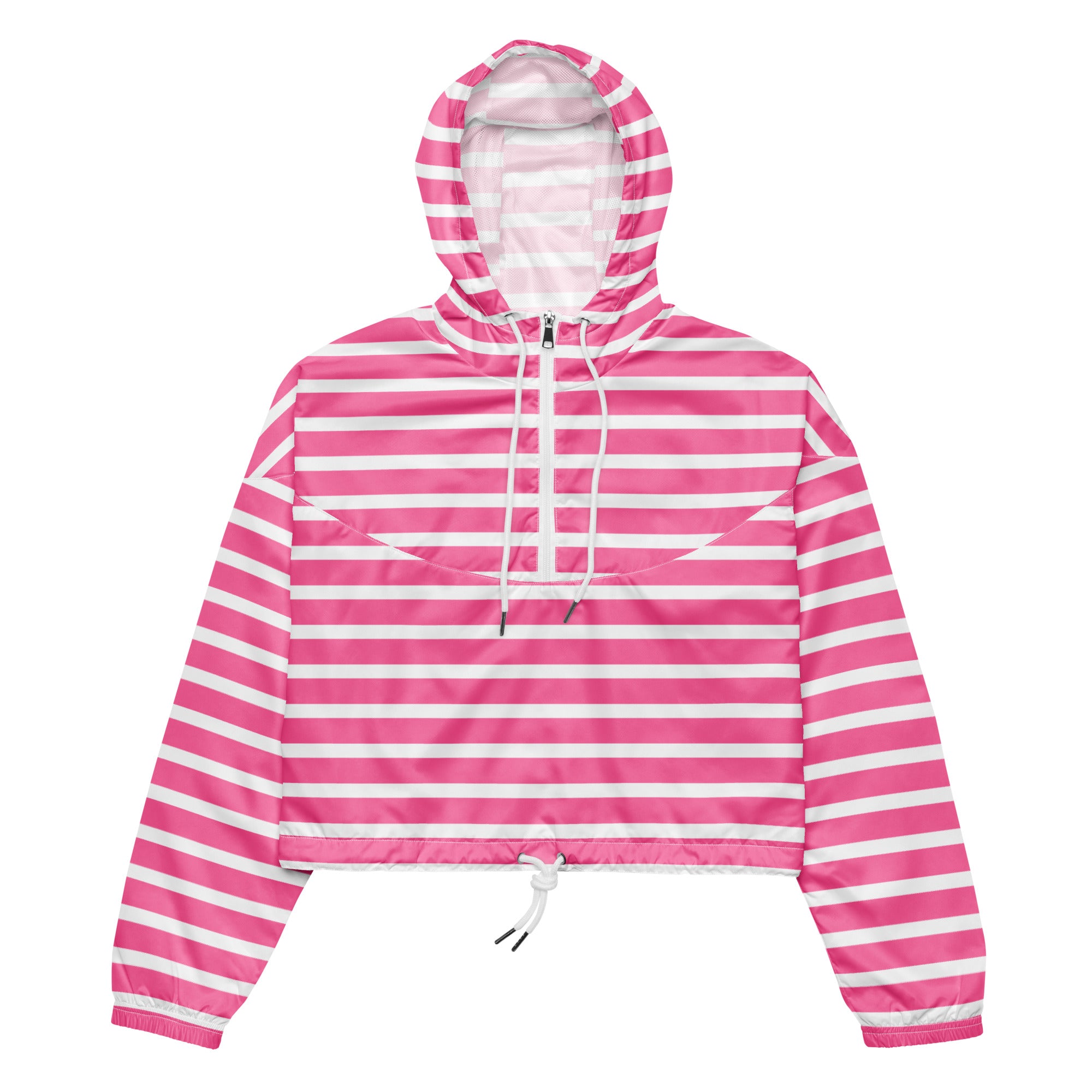 Women’s cropped windbreaker Pink Stripes