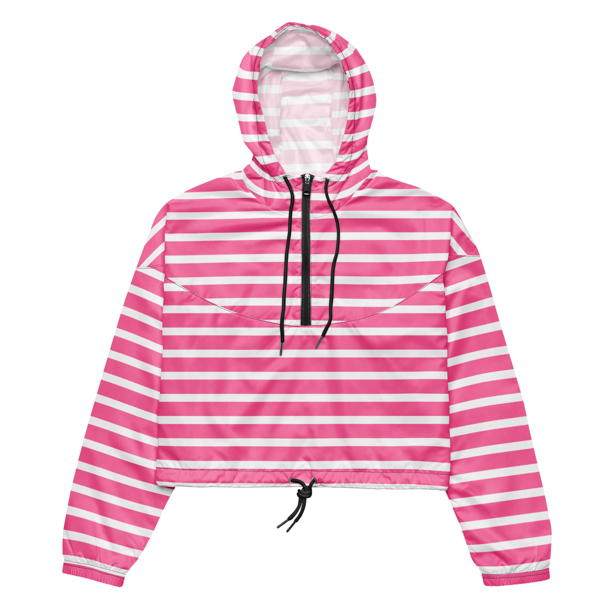 Women’s cropped windbreaker Pink Stripes
