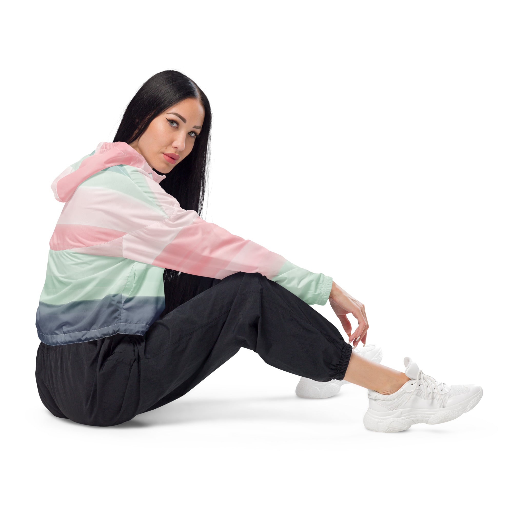 Women’s cropped windbreaker Watercolor I