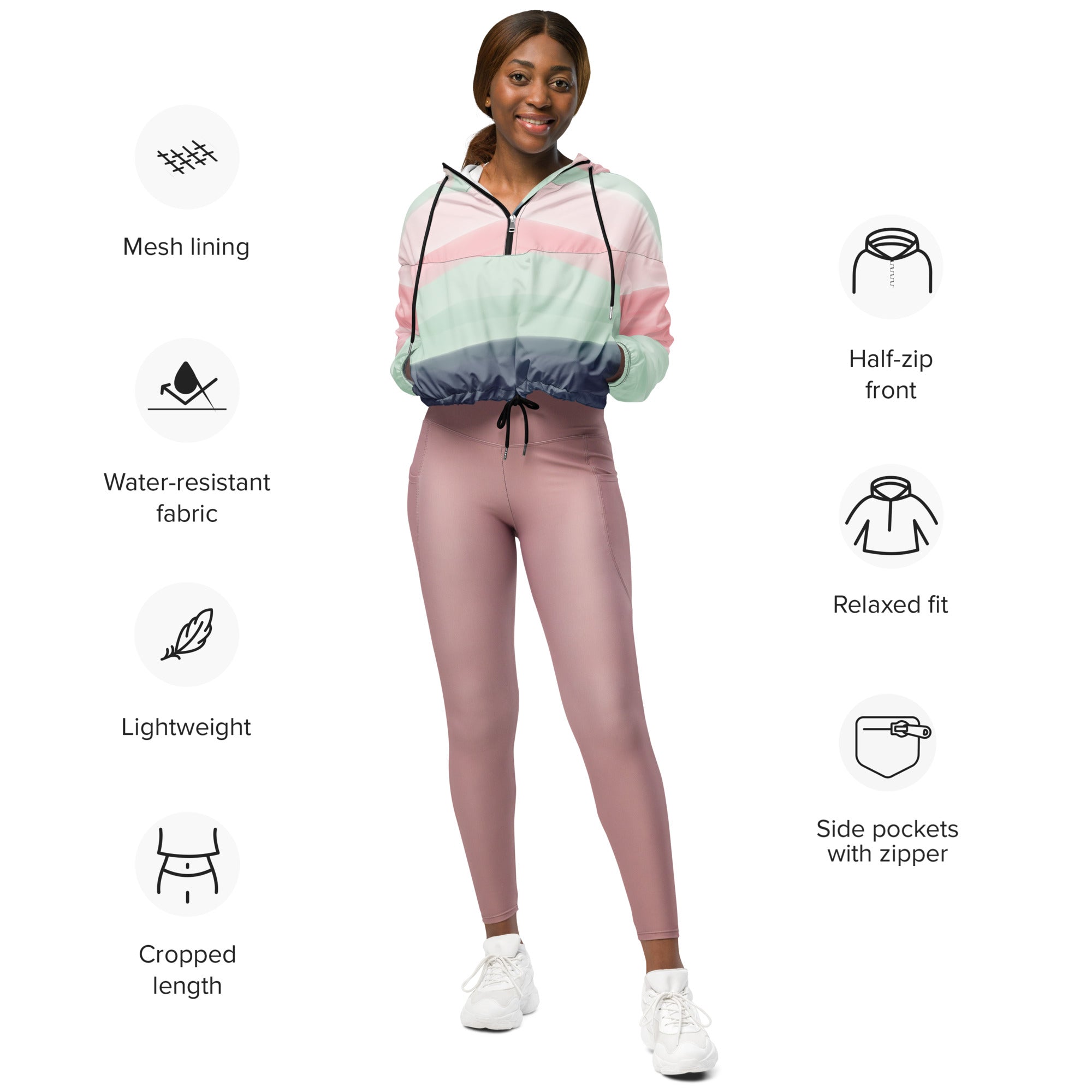 Women’s cropped windbreaker Watercolor I