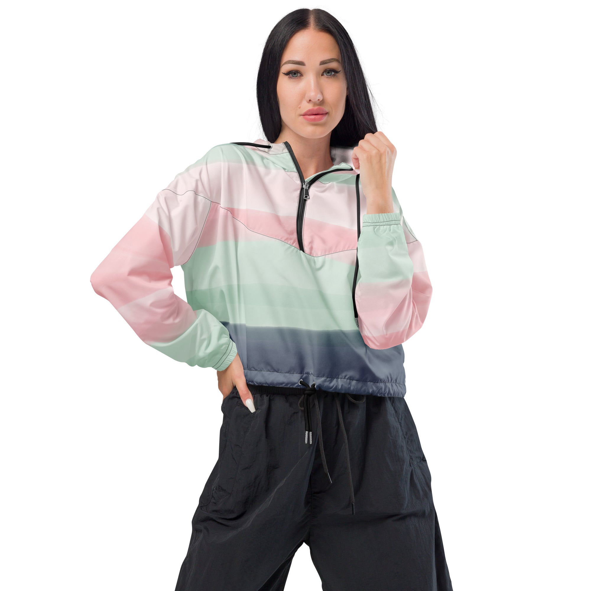 Women’s cropped windbreaker Watercolor I