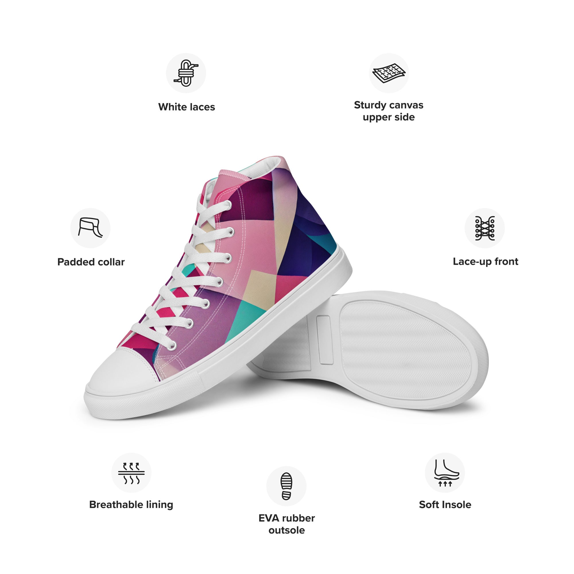 Women’s high top canvas shoes Abstract Pattern I