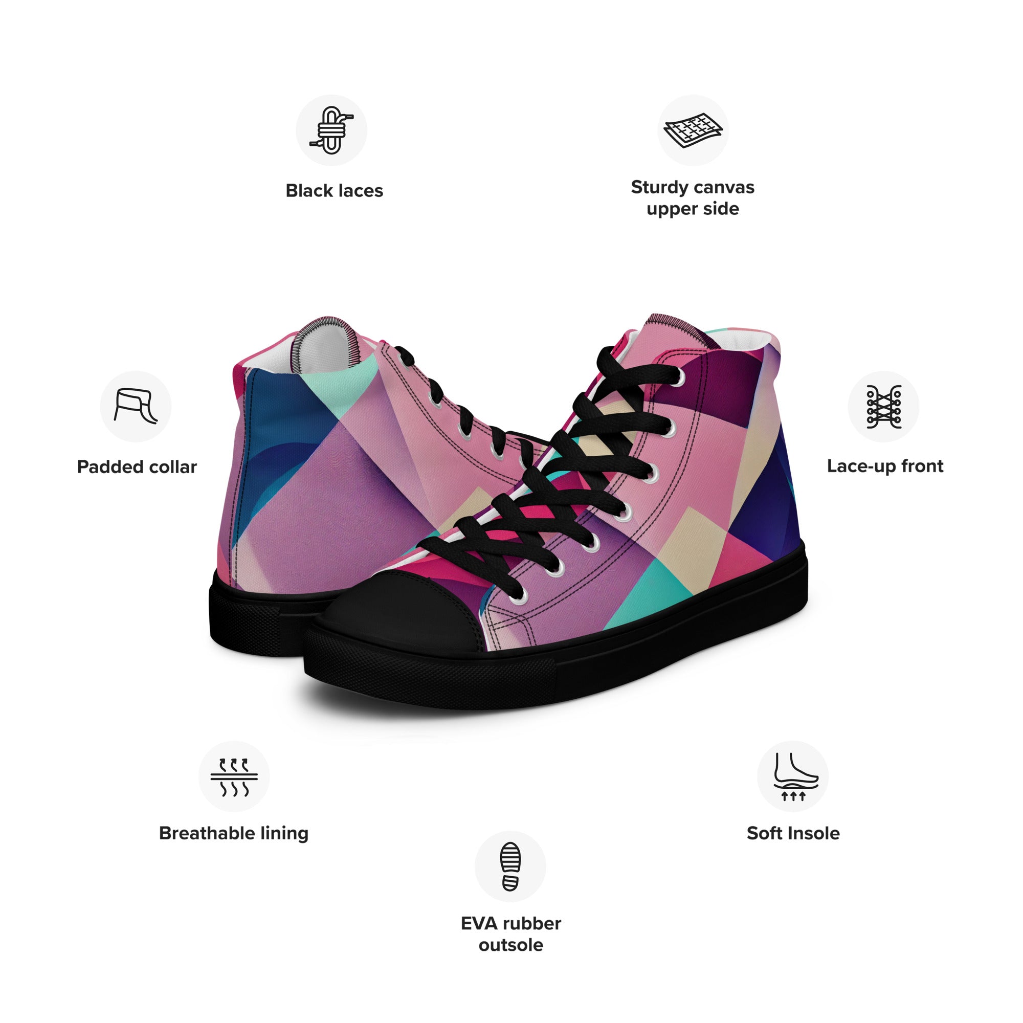 Women’s high top canvas shoes Abstract Pattern I