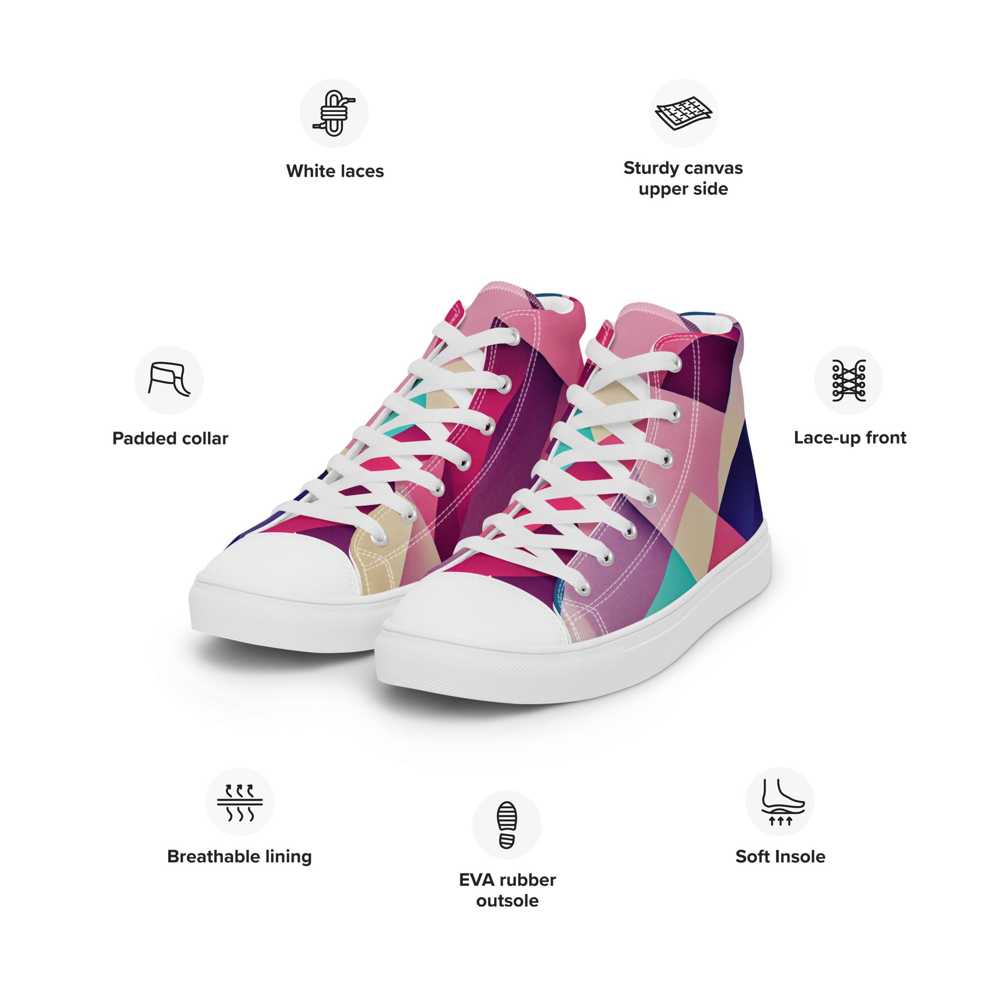 Women’s high top canvas shoes Abstract Pattern I