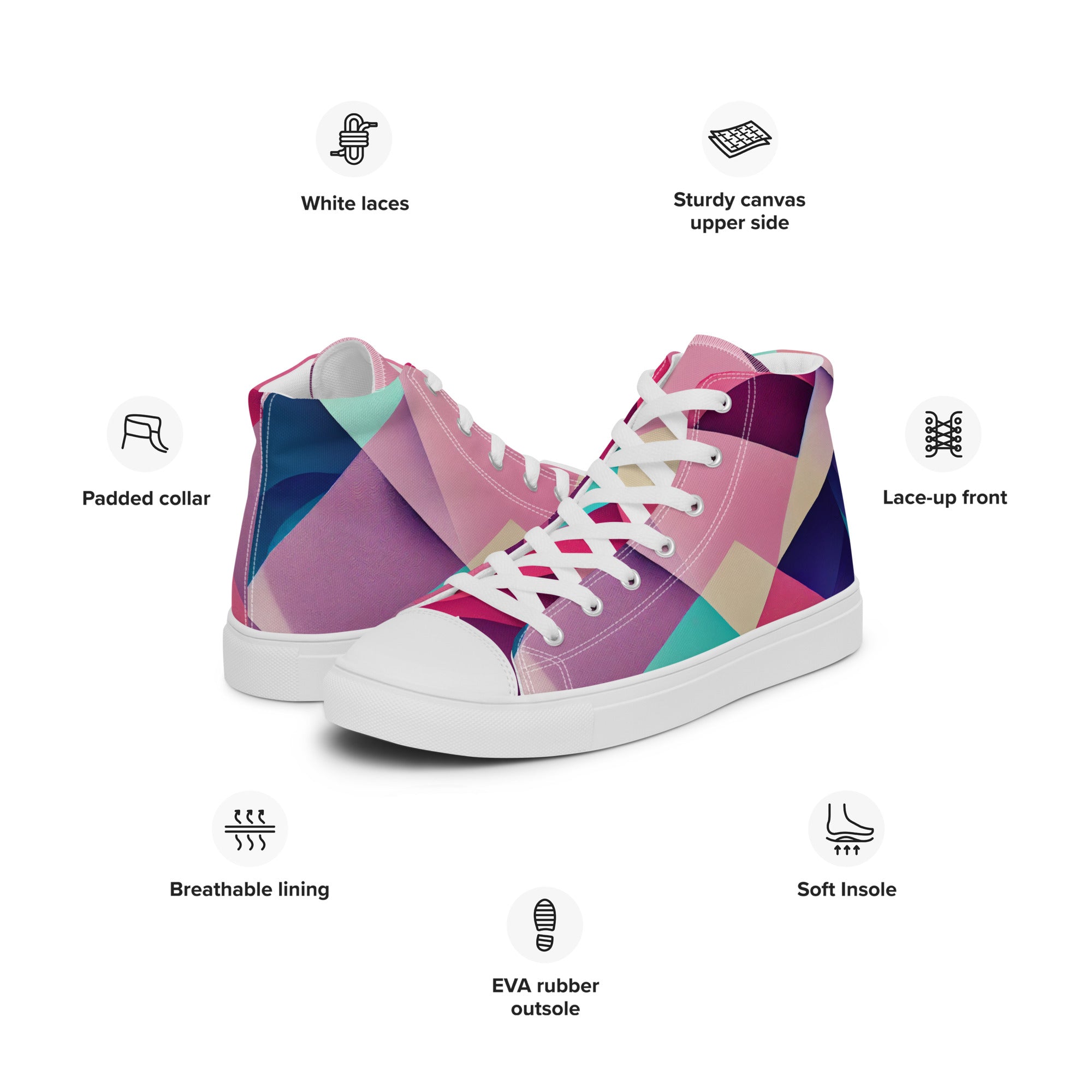 Women’s high top canvas shoes Abstract Pattern I