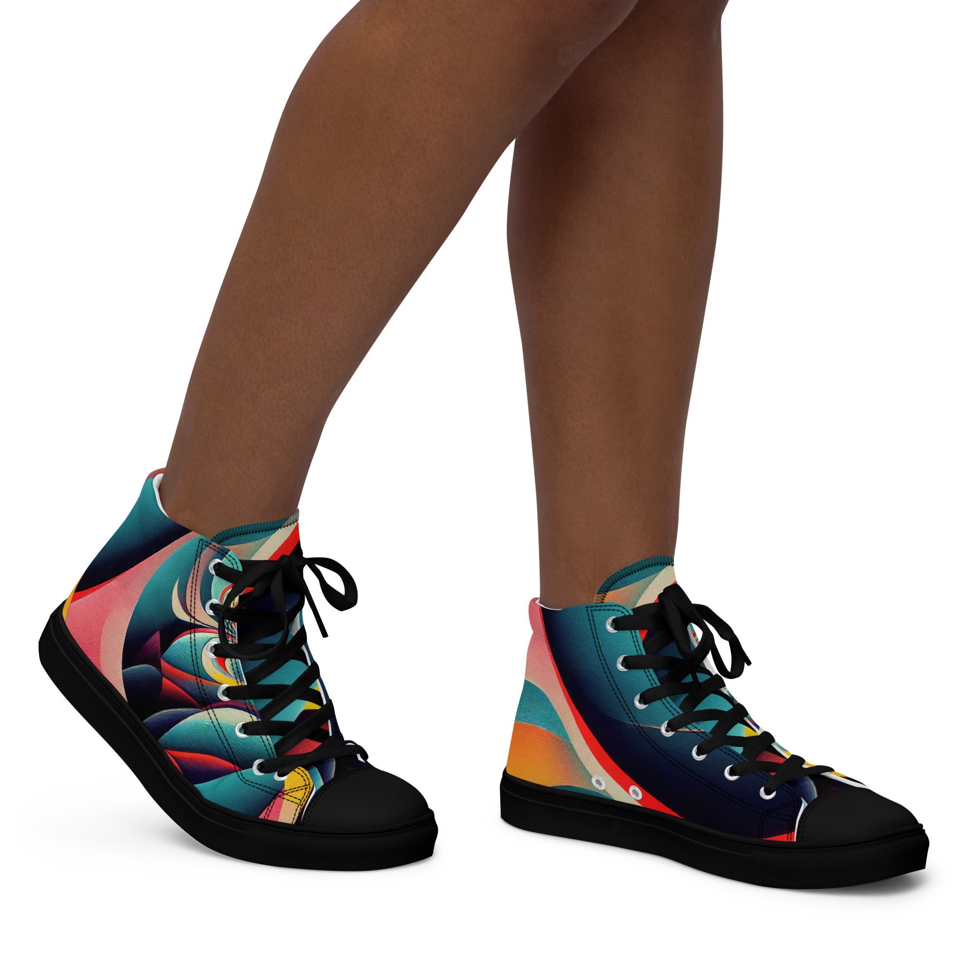 Women’s high top canvas shoes Abstract Pattern II