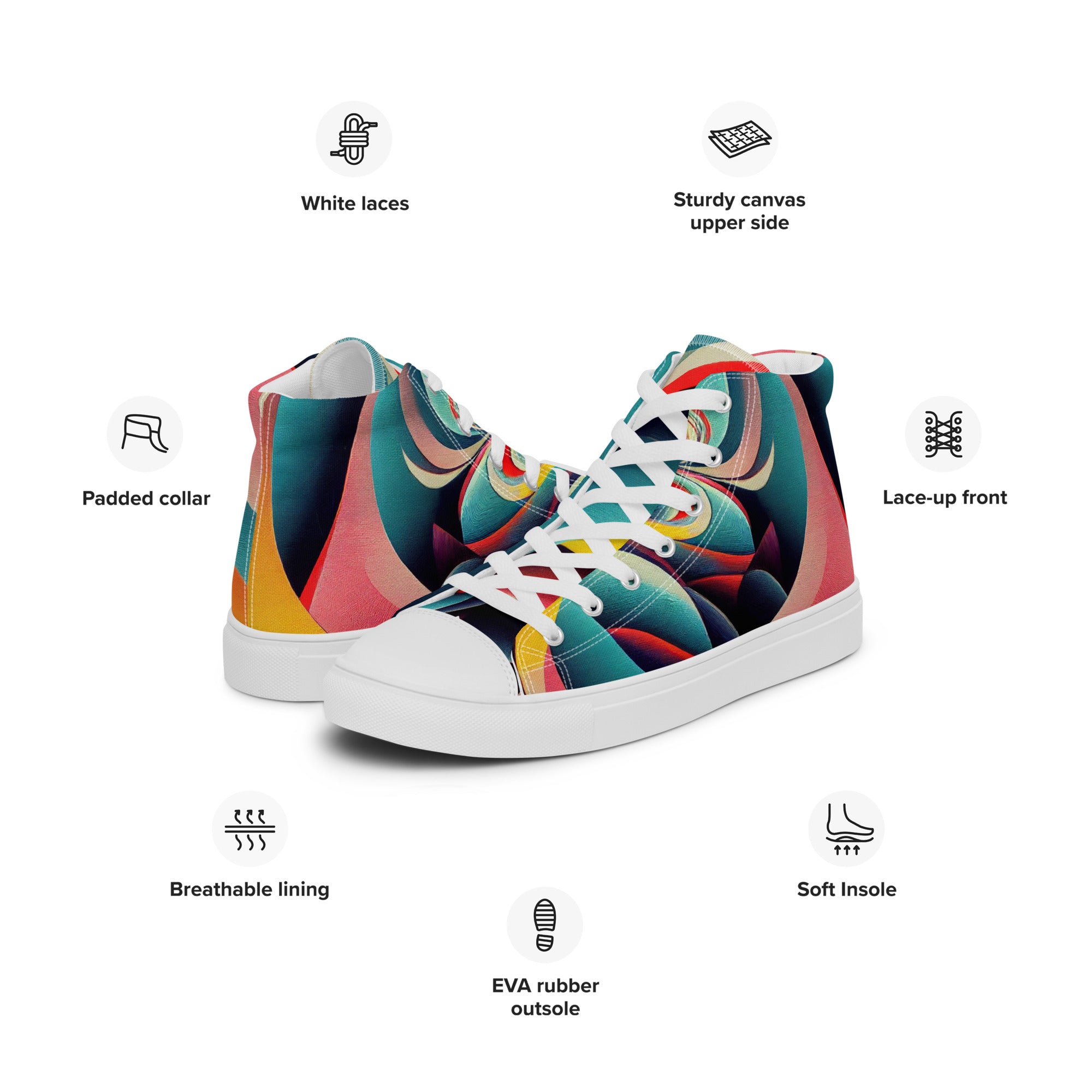 Women’s high top canvas shoes Abstract Pattern II
