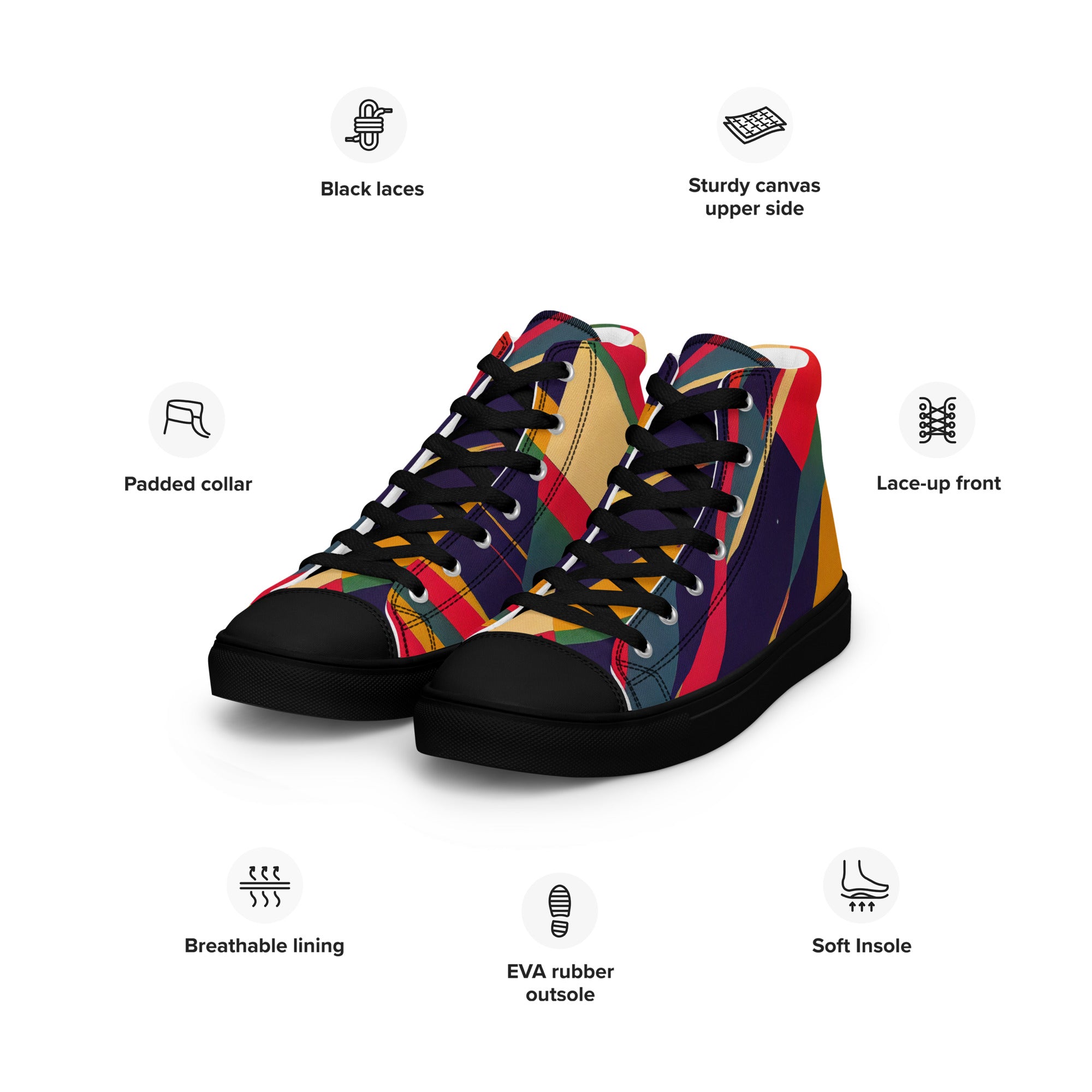 Women’s high top canvas shoes Abstract Pattern III