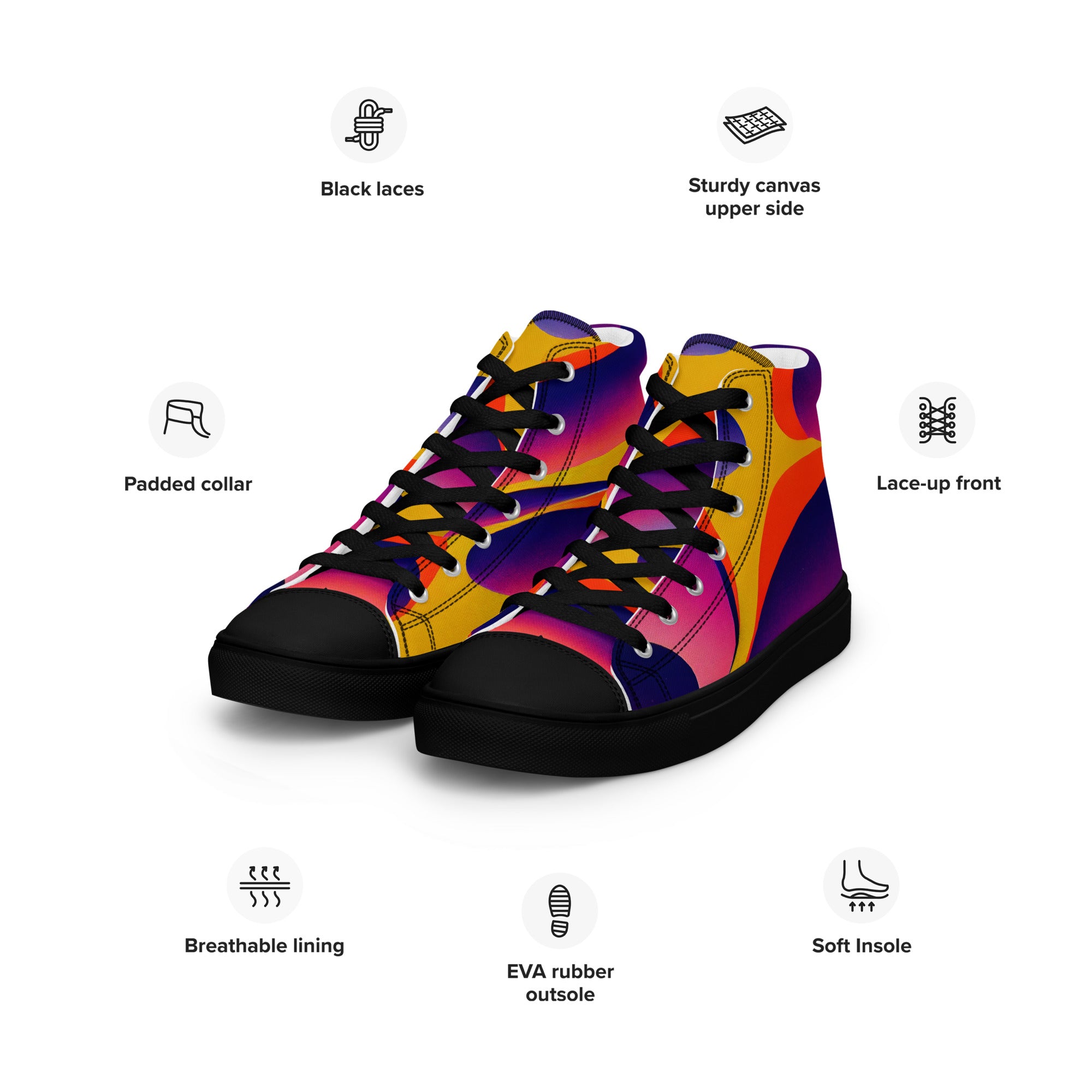 Women’s high top canvas shoes Abstract Pattern IV