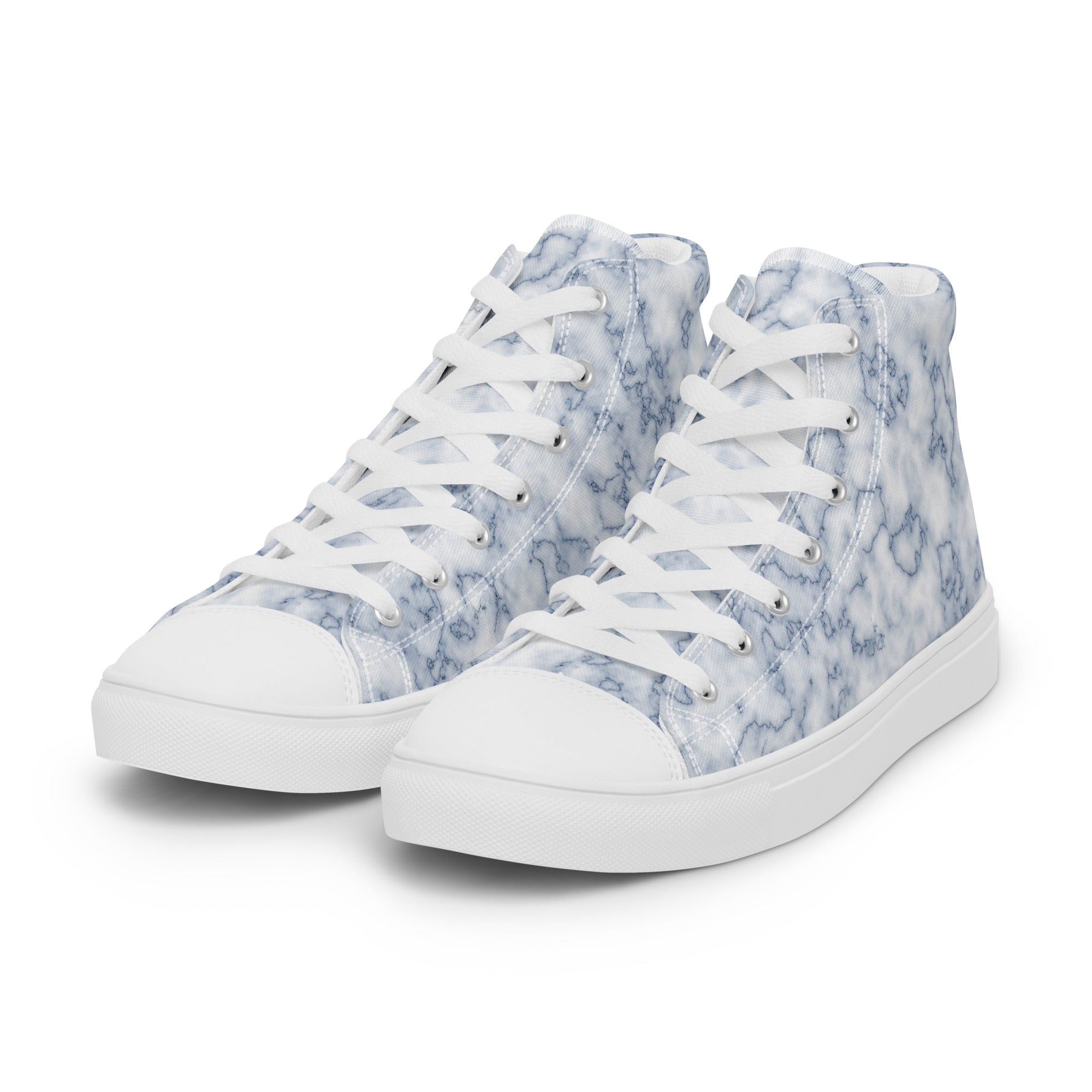 Women’s high top canvas shoes Blue Marble