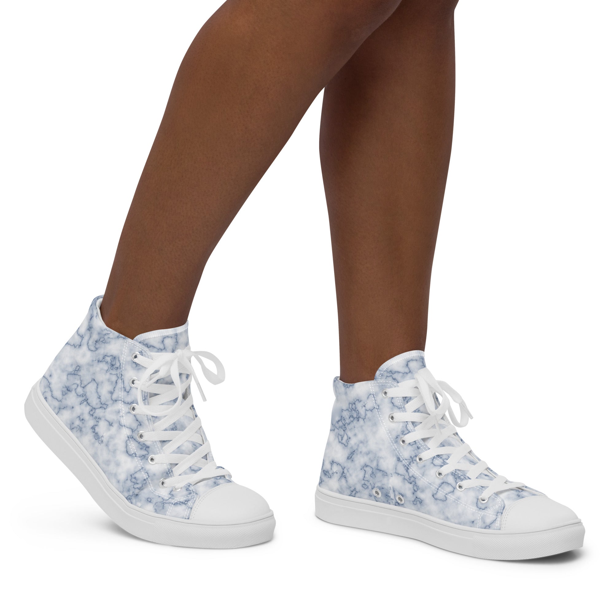 Women’s high top canvas shoes Blue Marble