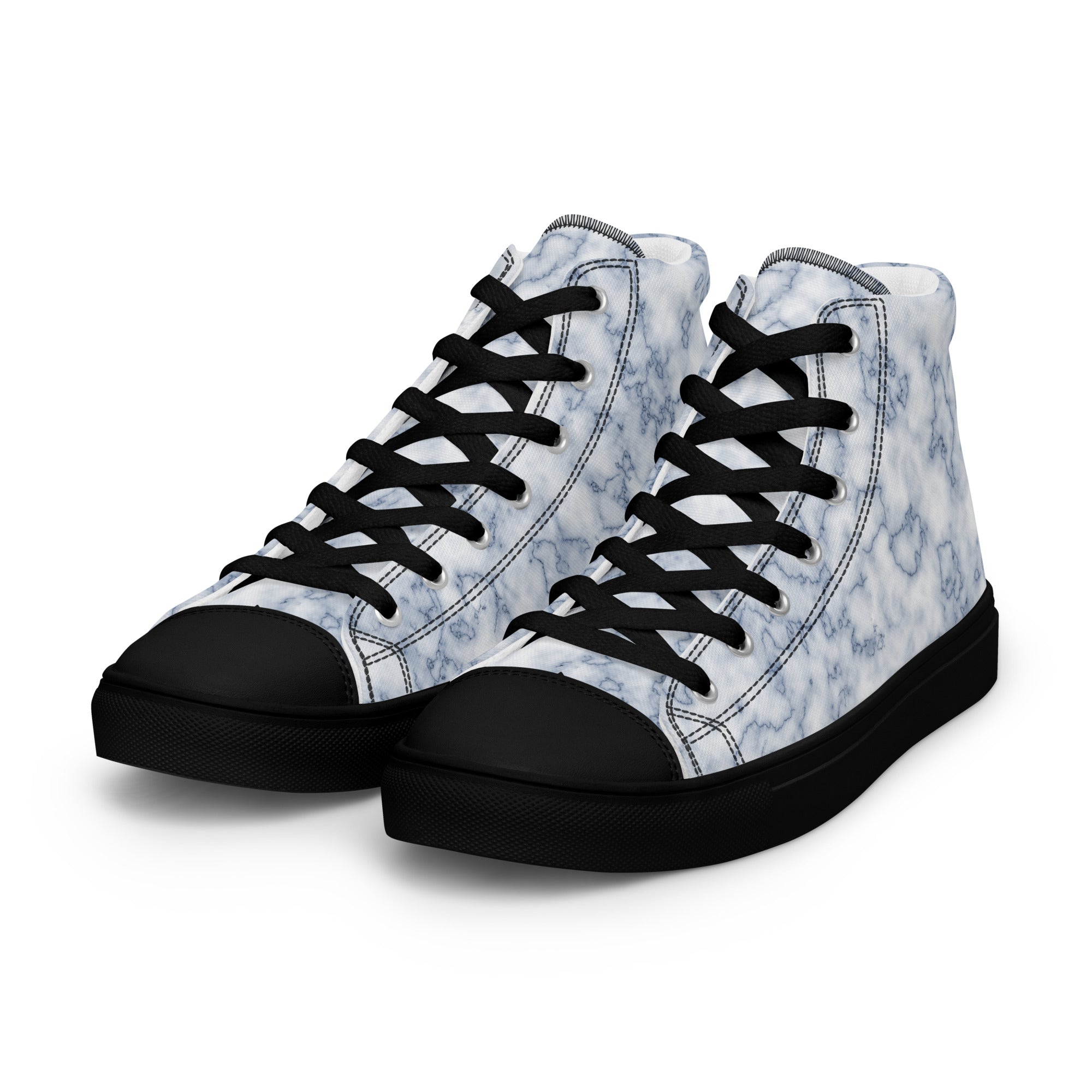 Women’s high top canvas shoes Blue Marble
