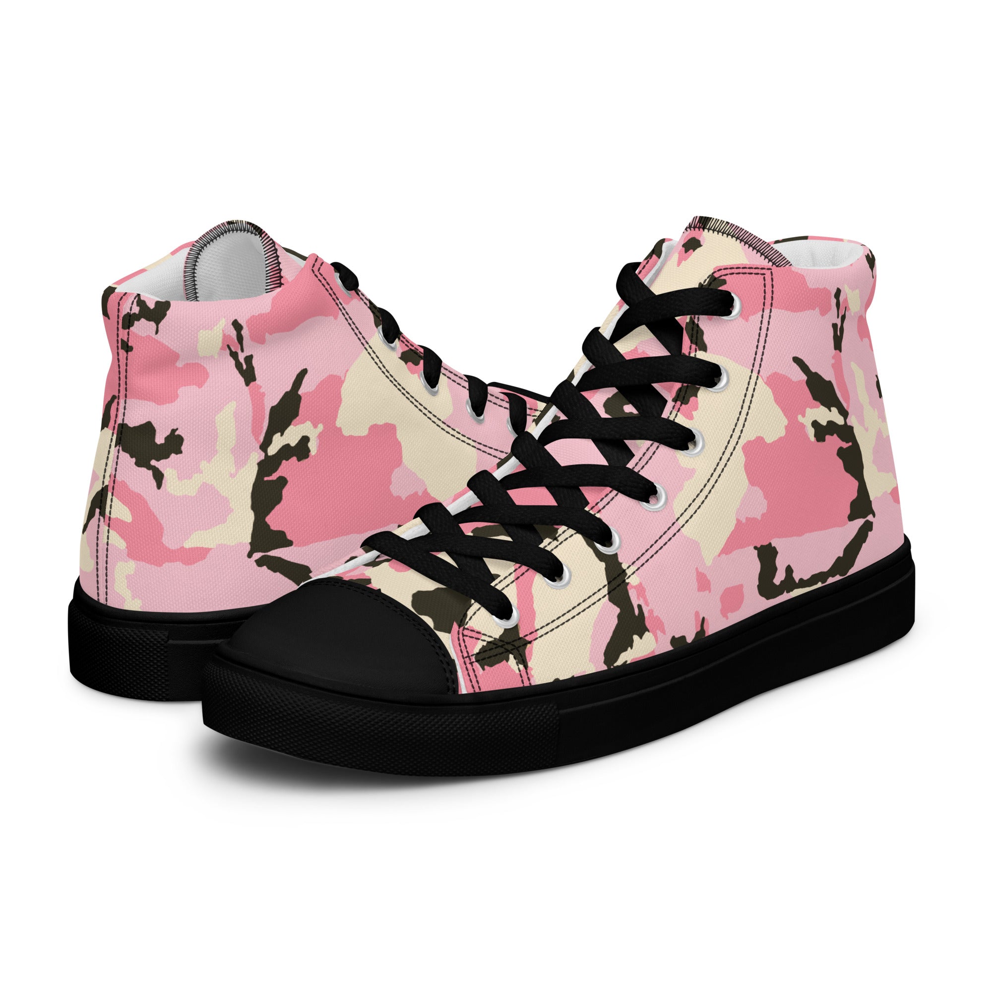 Women’s high top canvas shoes Camo Pink
