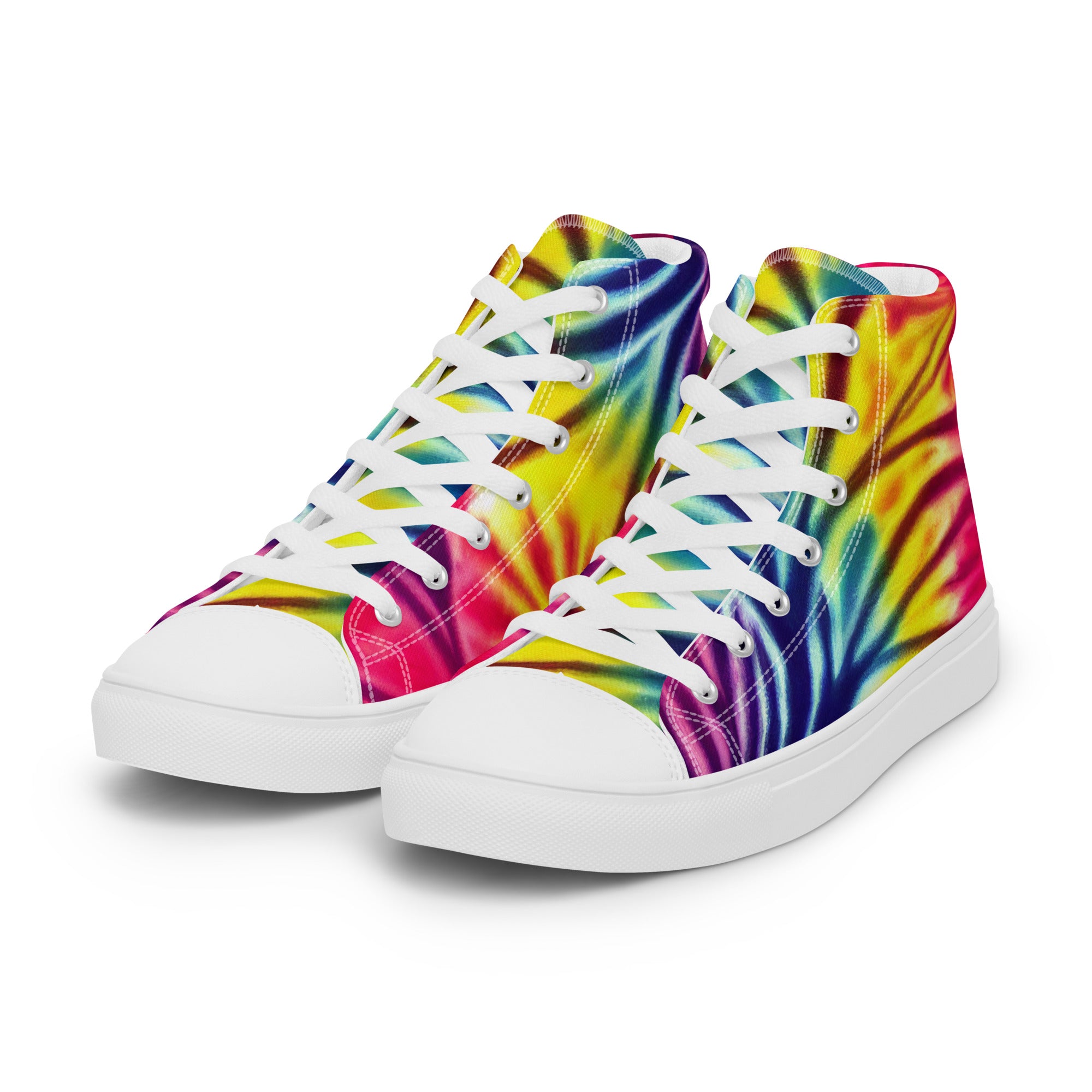 Women’s high top canvas shoes Floral Tie Dye Pattern I