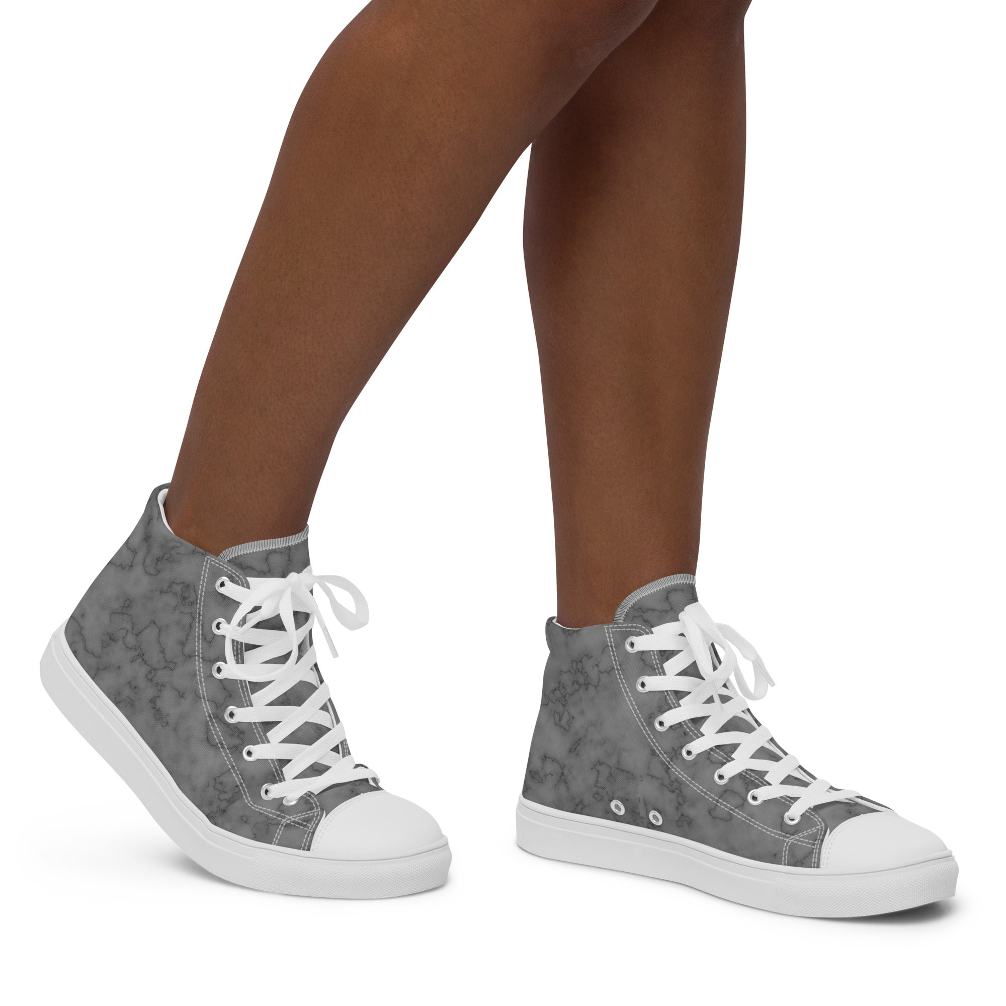 Women’s high top canvas shoes Grey Marble