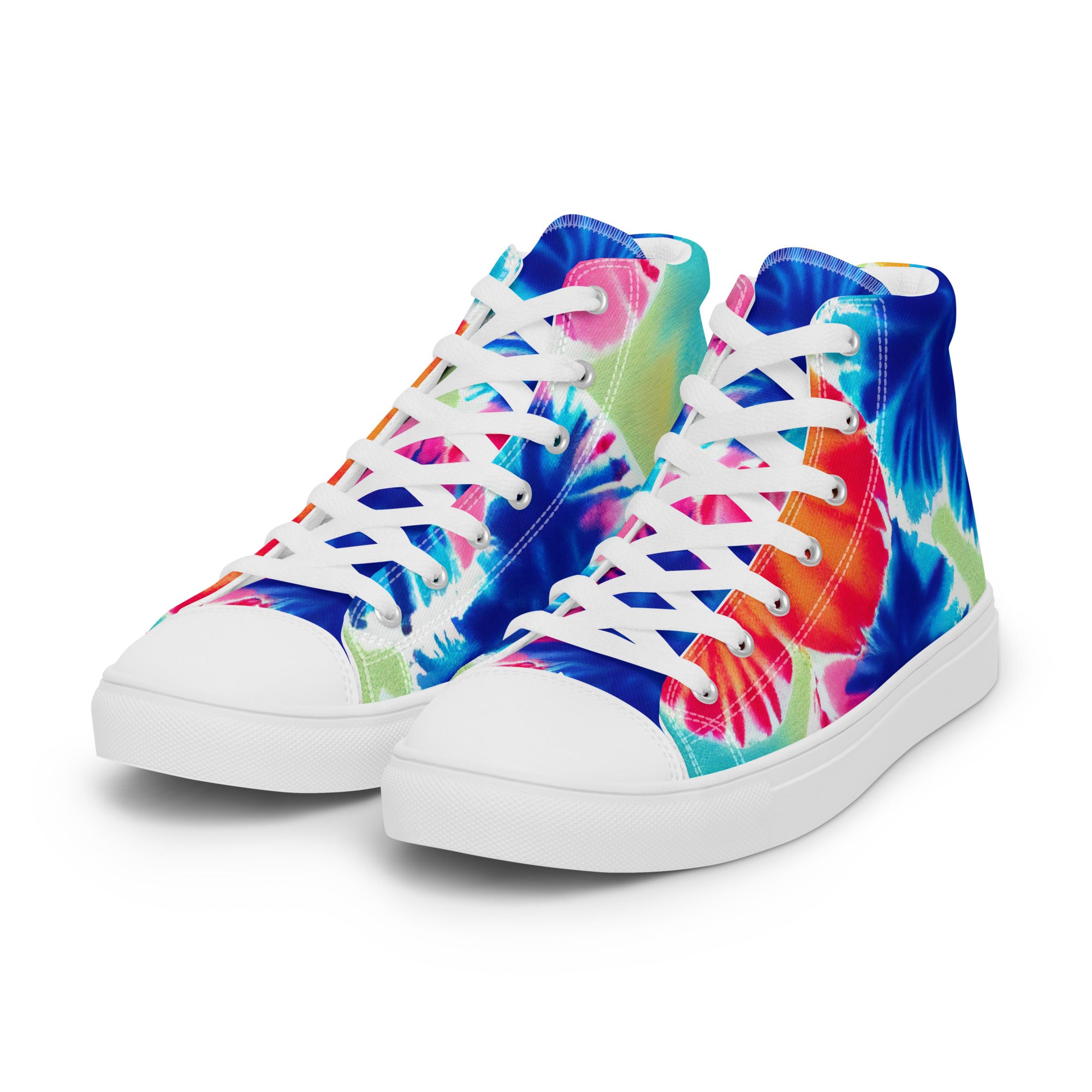 Women’s high top canvas shoes Hearts Tie Dye Pattern I