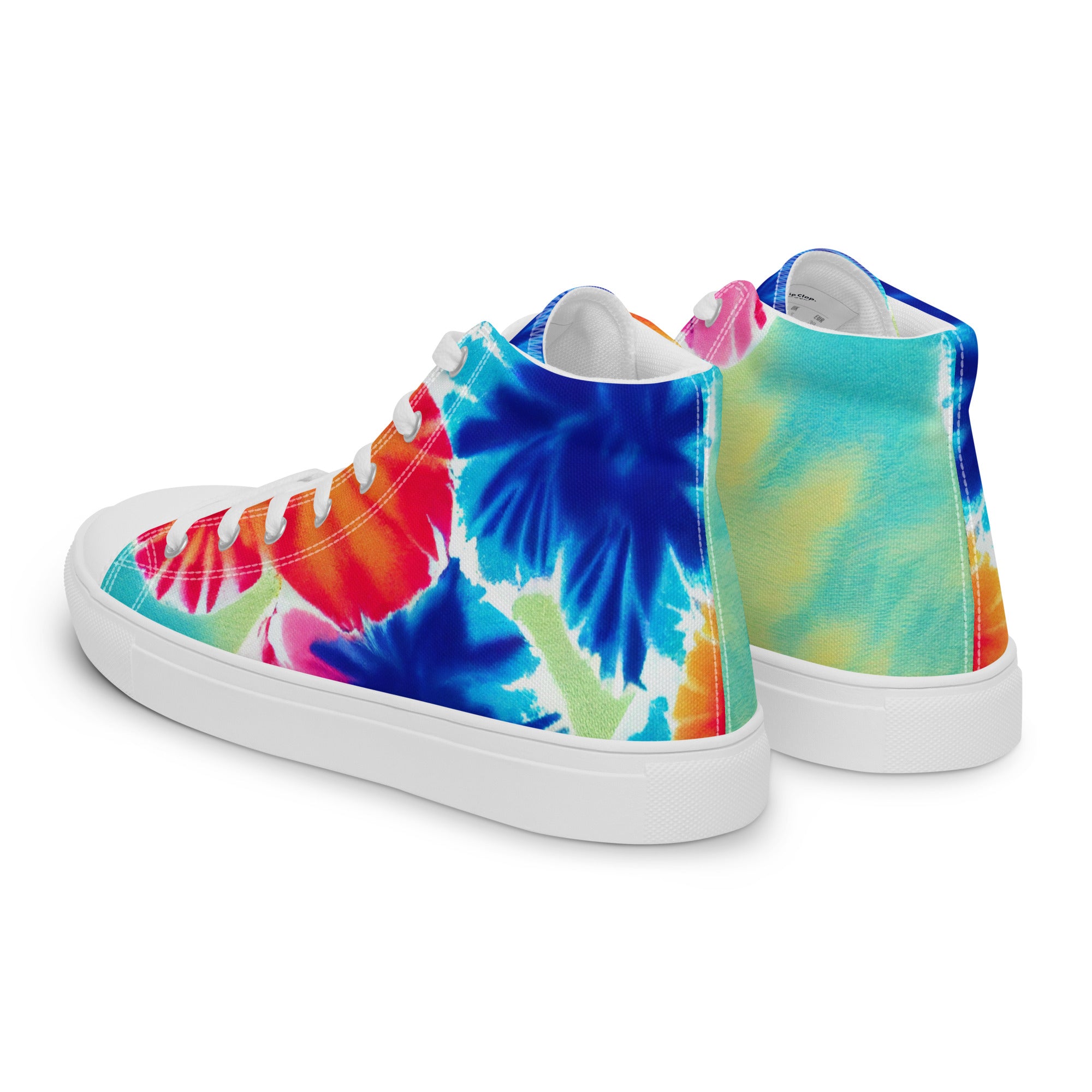Women’s high top canvas shoes Hearts Tie Dye Pattern I