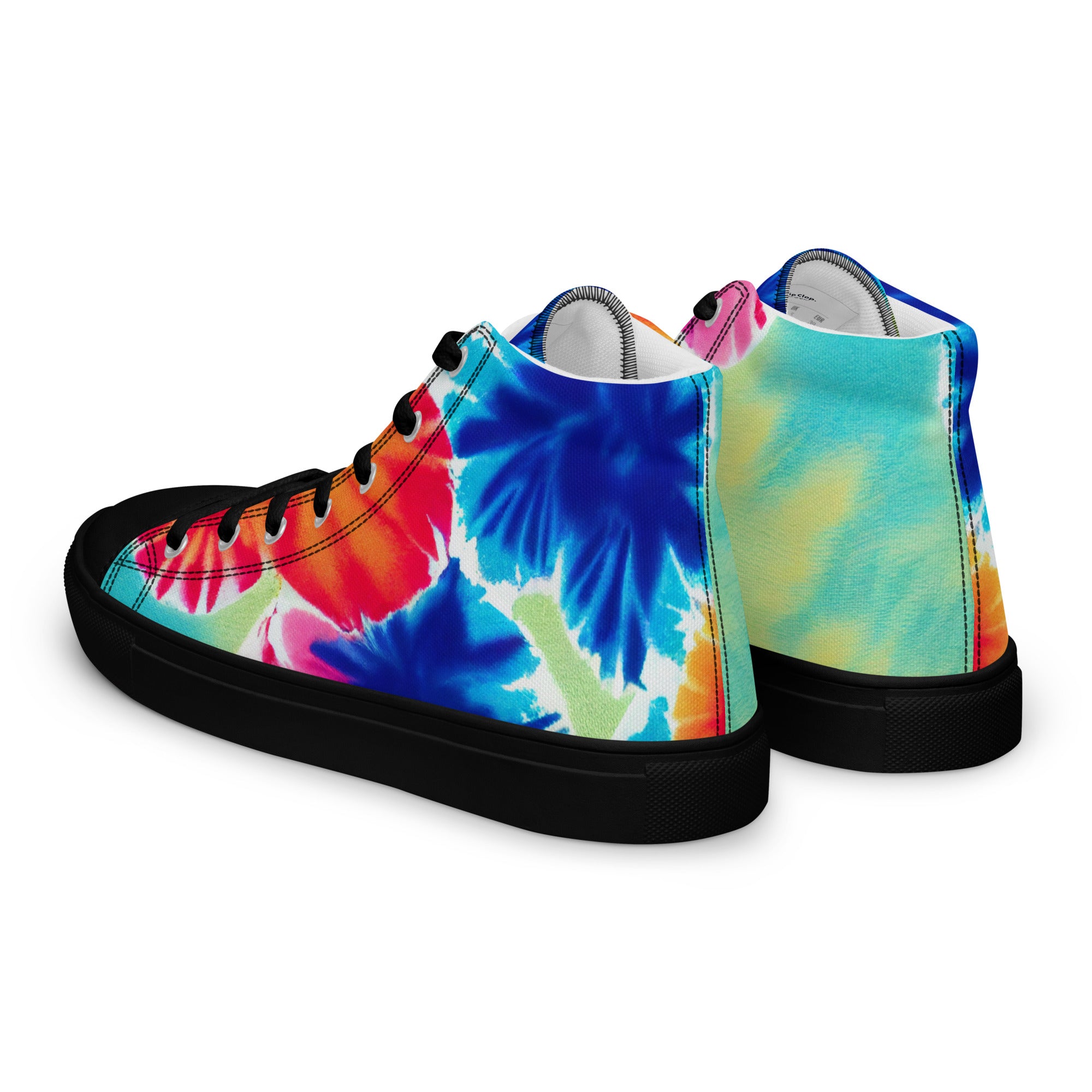 Women’s high top canvas shoes Hearts Tie Dye Pattern I