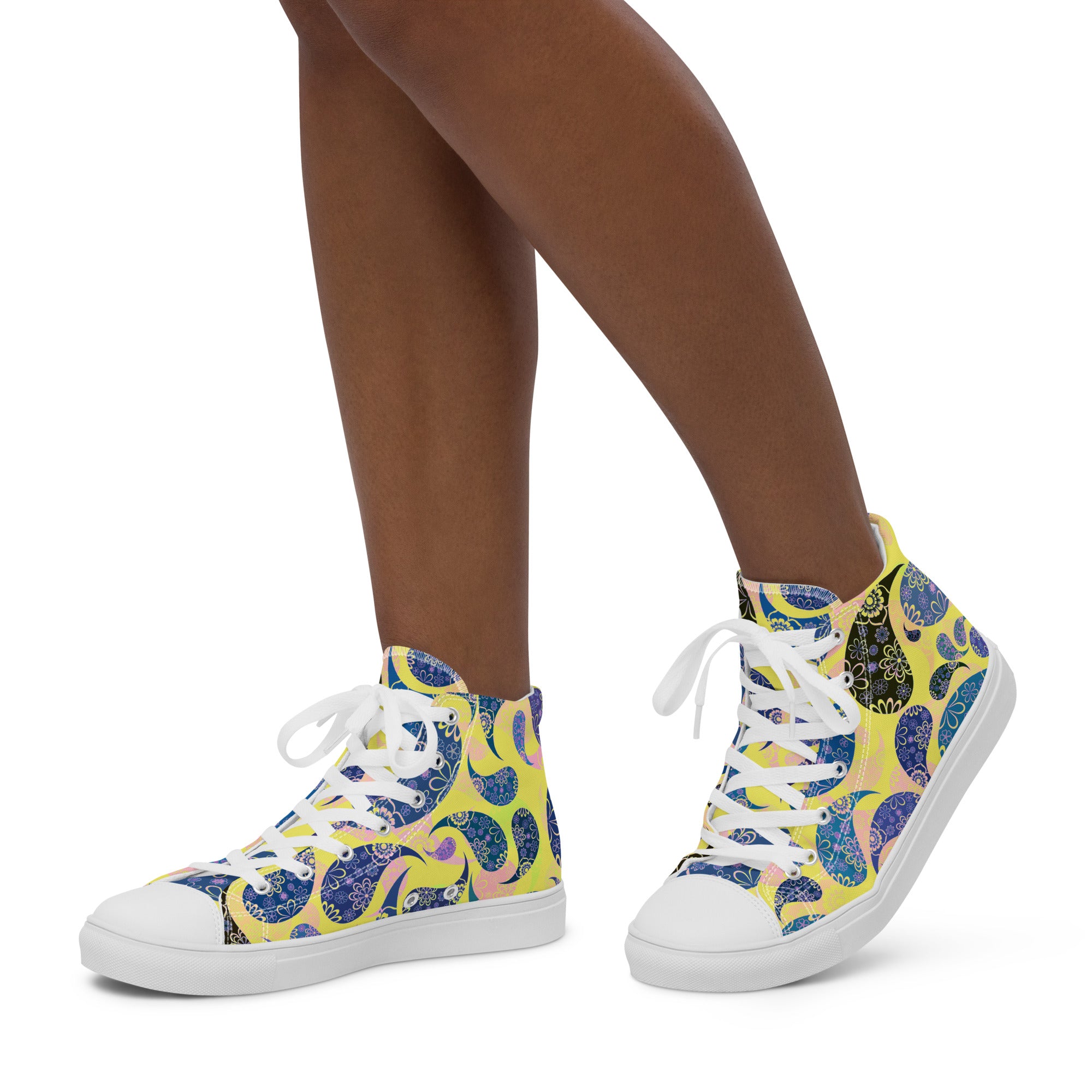 Women’s high top canvas shoes Paisley Pattern III