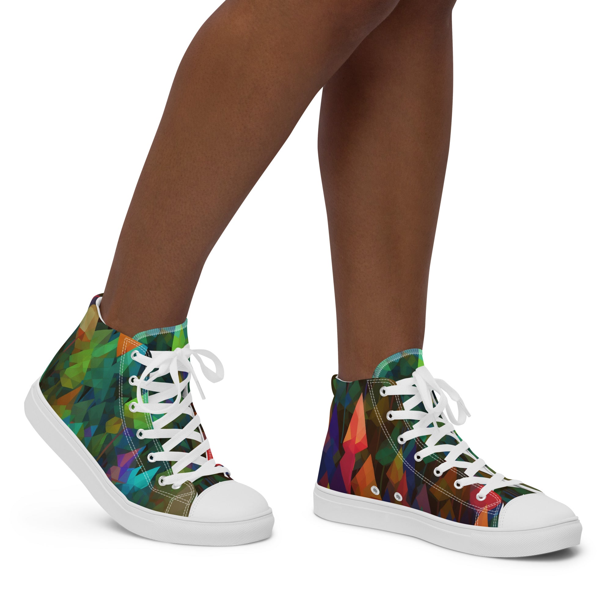 Women’s high top canvas shoes Rainbow Forest