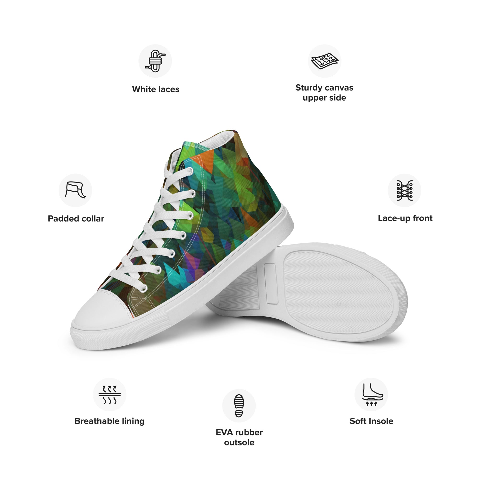 Women’s high top canvas shoes Rainbow Forest