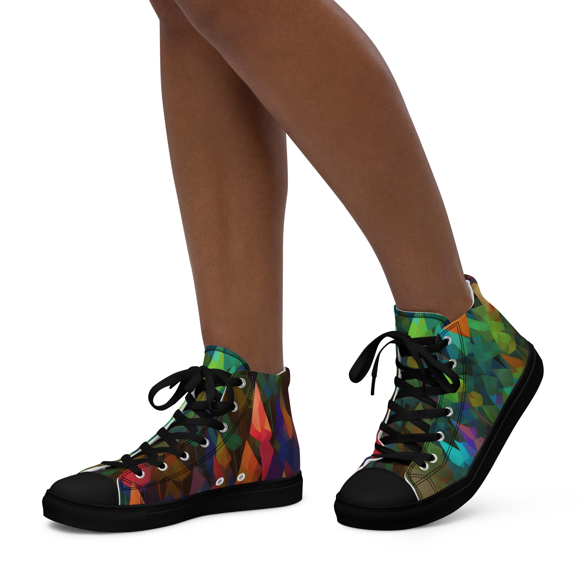 Women’s high top canvas shoes Rainbow Forest