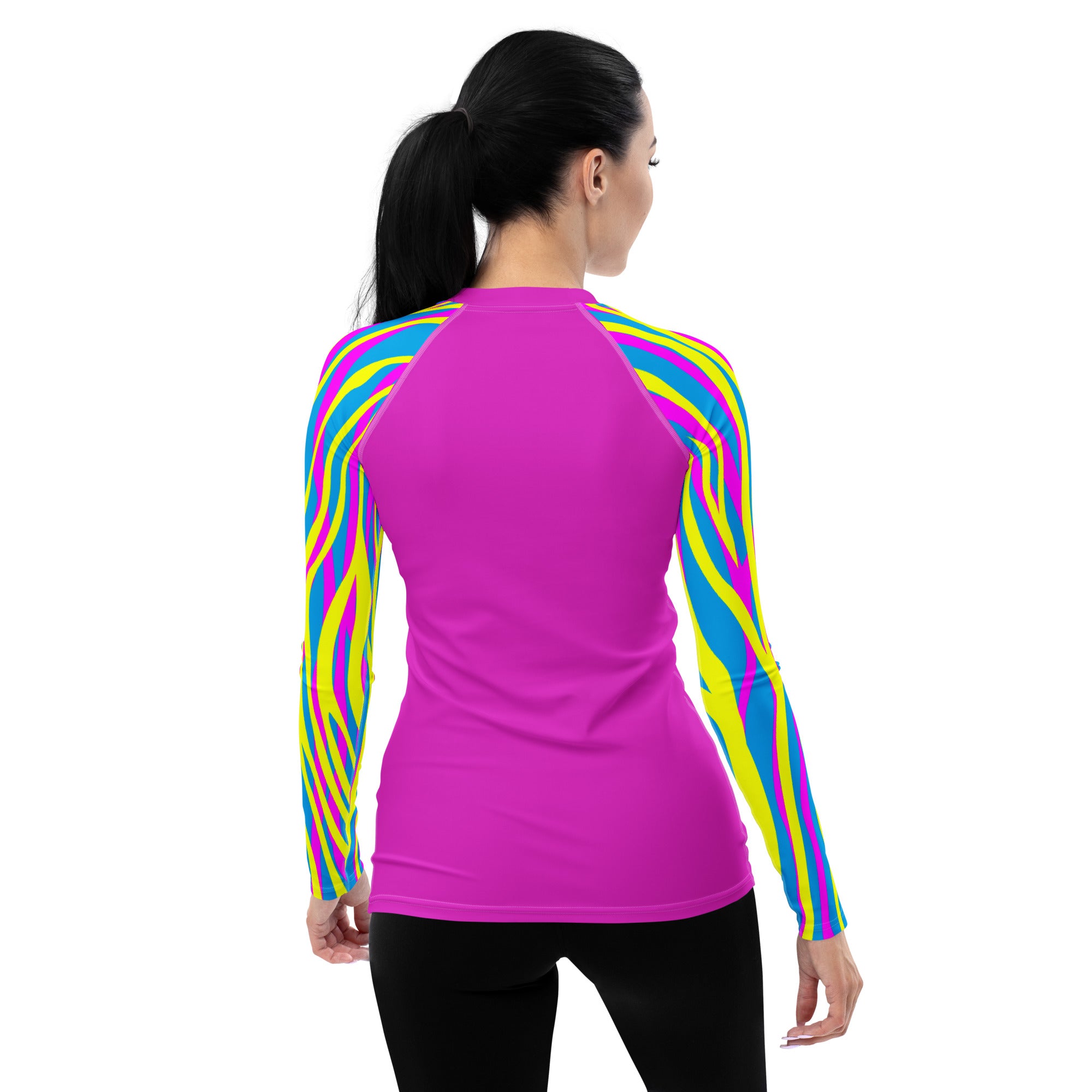 Women's Rash Guard Funky Zebra Magenta