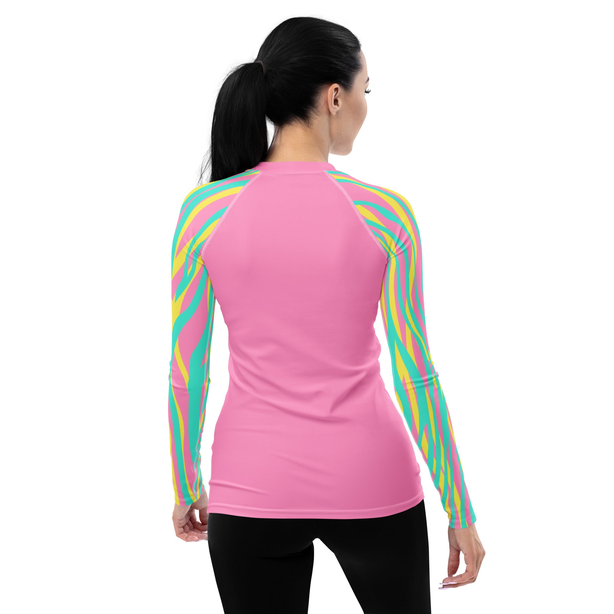 Women's Rash Guard Funky Zebra Pink
