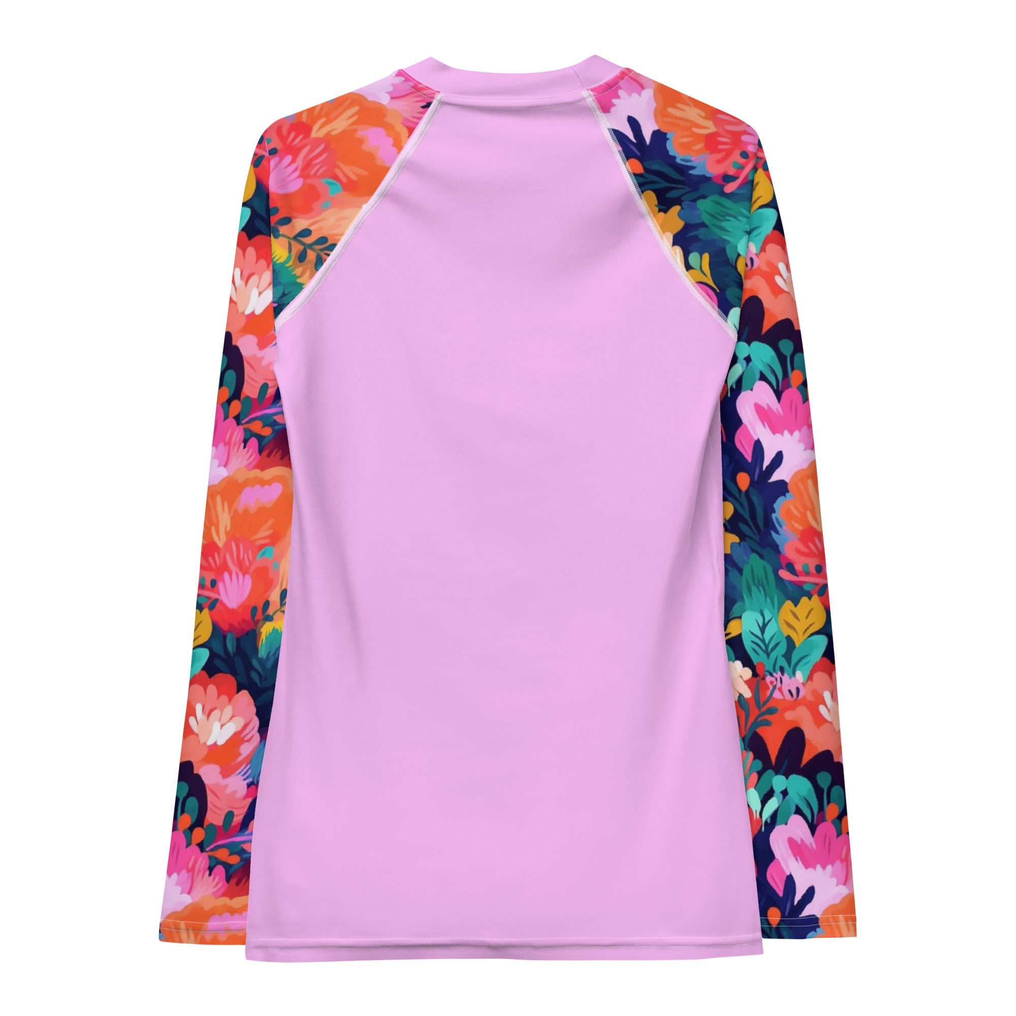 Women's Rash Guard Watercolor flowers Light Pink