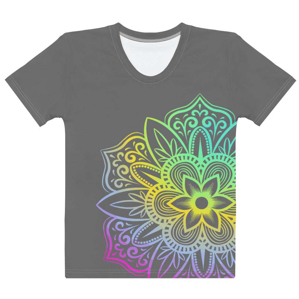 Women's T shirt Grey Mandala