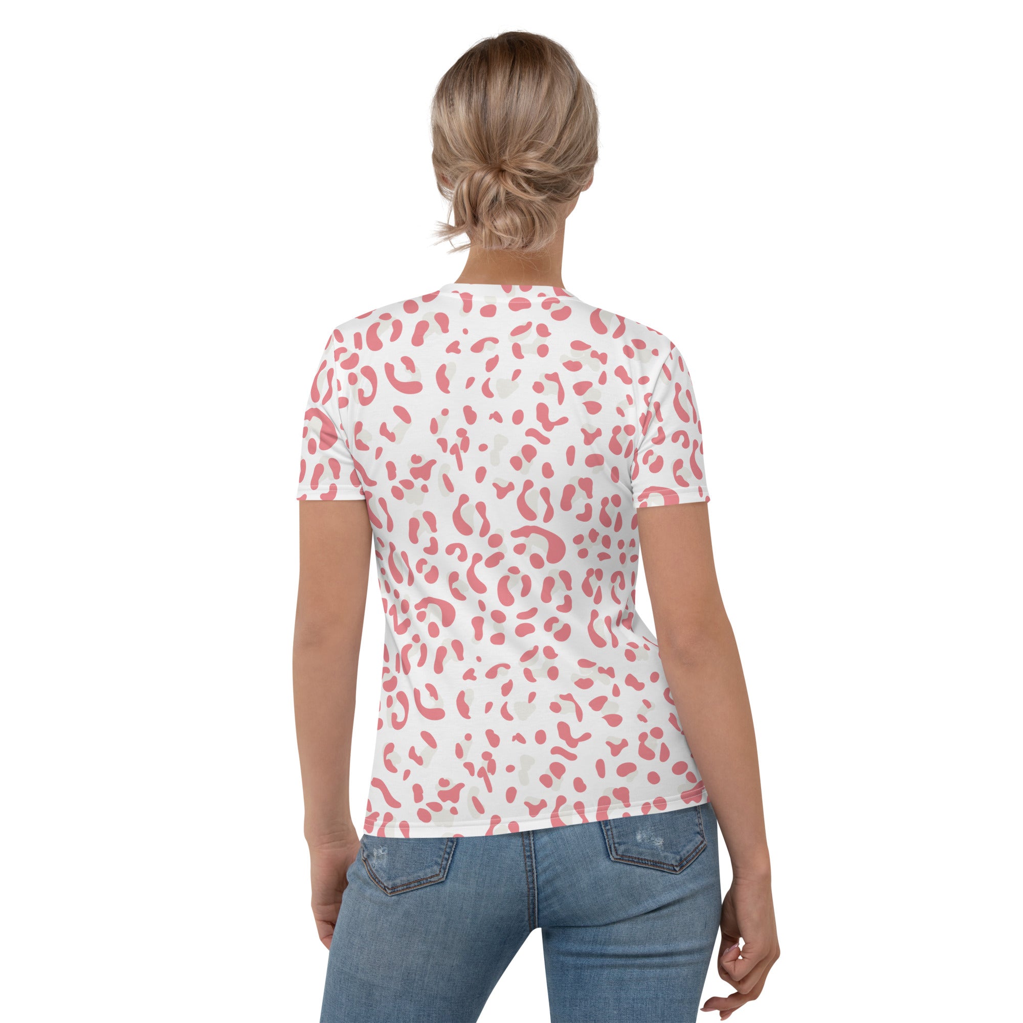 Women's T shirt Leopard skin V